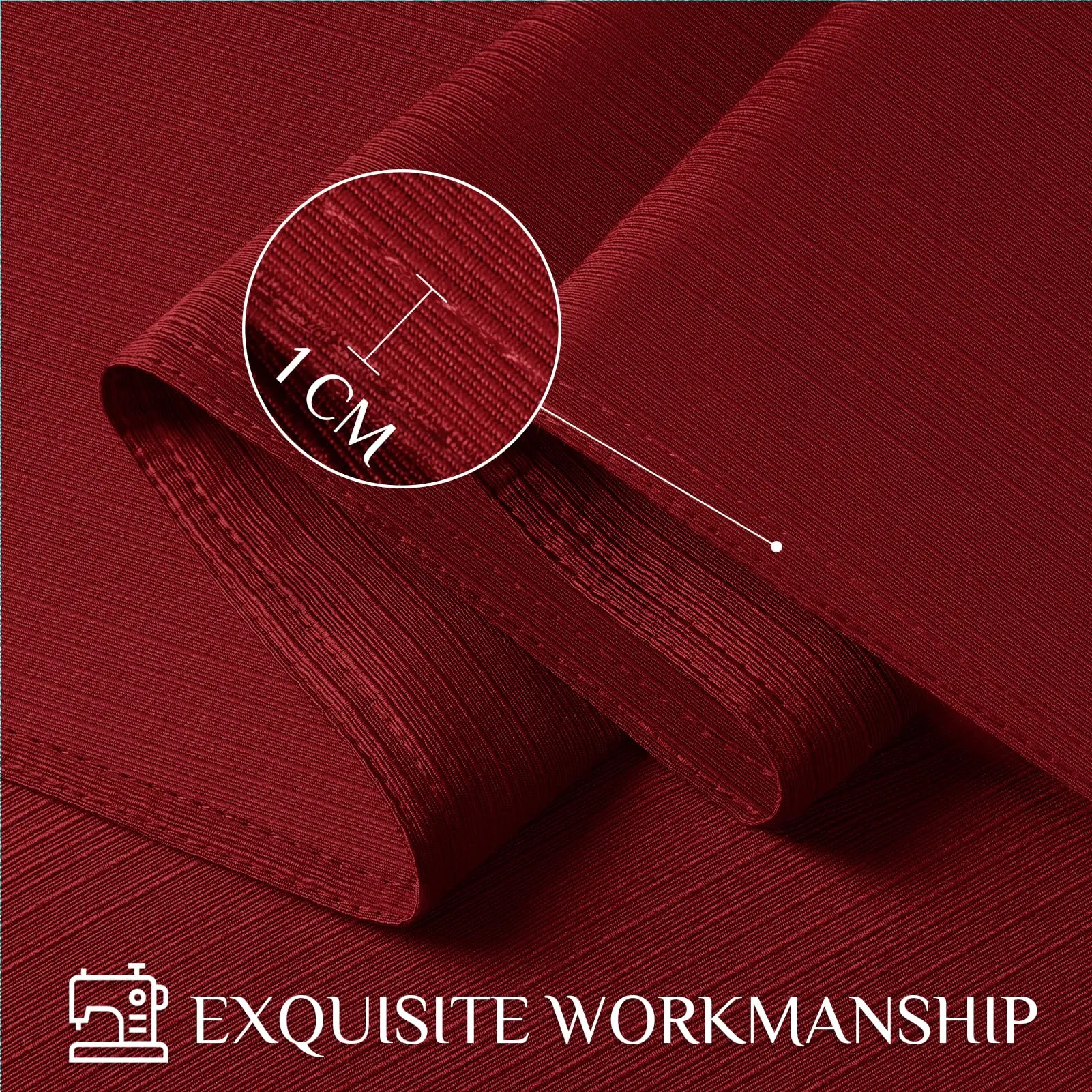 Softalker Tovaglia Rettangolare in Jacquard Geometrico, Poliestere Impermeabile e Antimacchia, 152,4 x 304,8 cm, Rosso Scuro - immagine 6