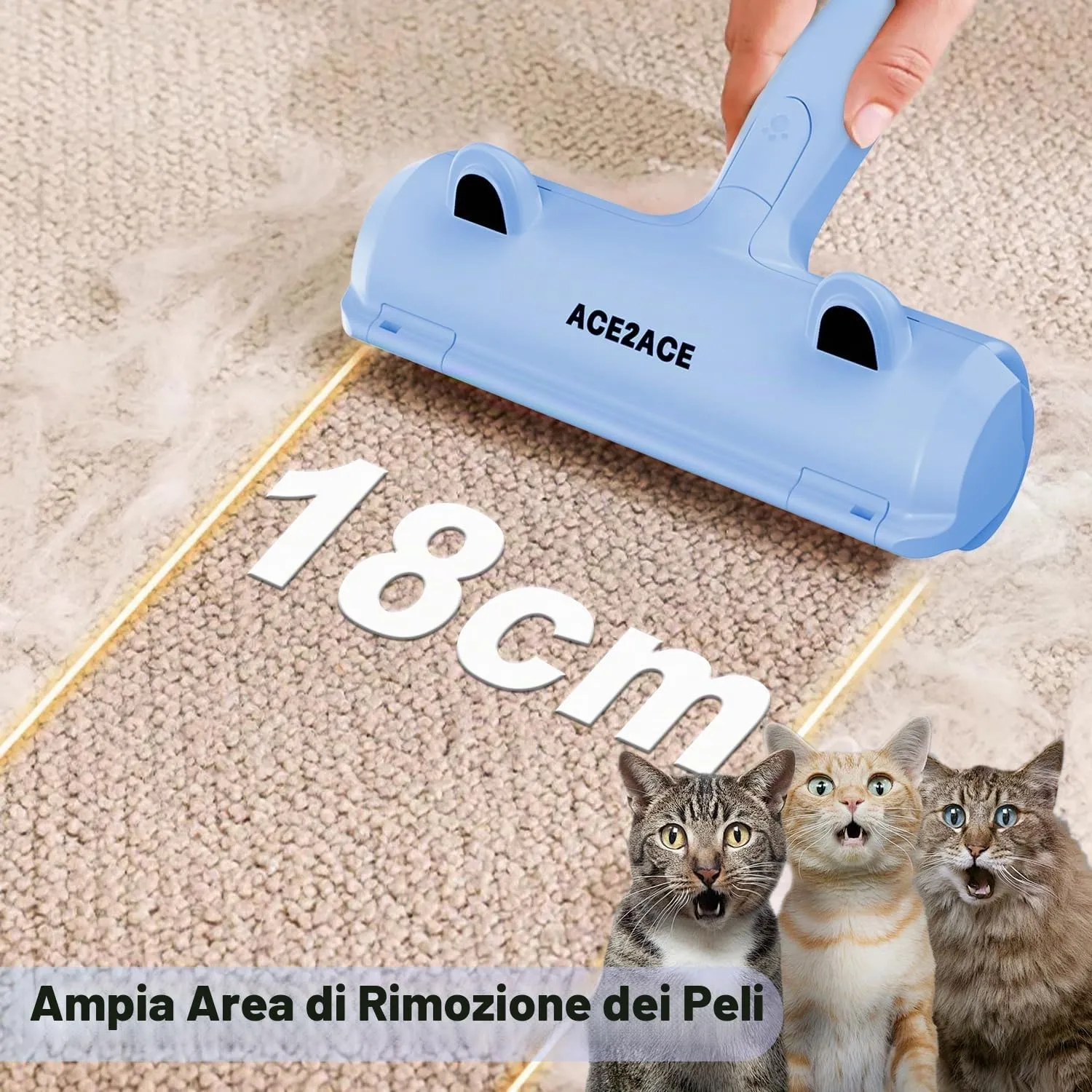 ACE2ACE Spazzola Togli Peli per Animali, Cane e Gatto - immagine 3