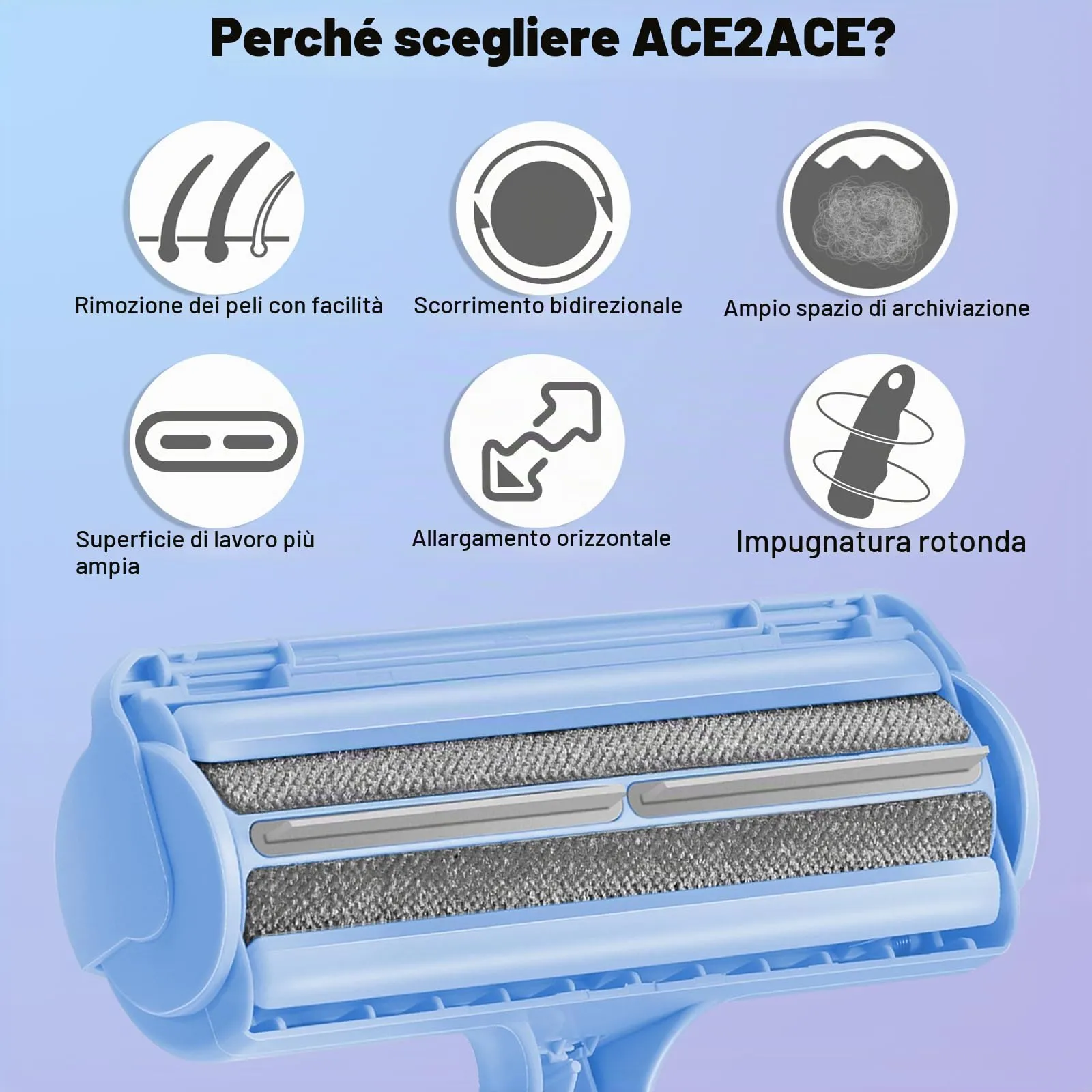 ACE2ACE Spazzola Togli Peli per Animali, Cane e Gatto - immagine 5