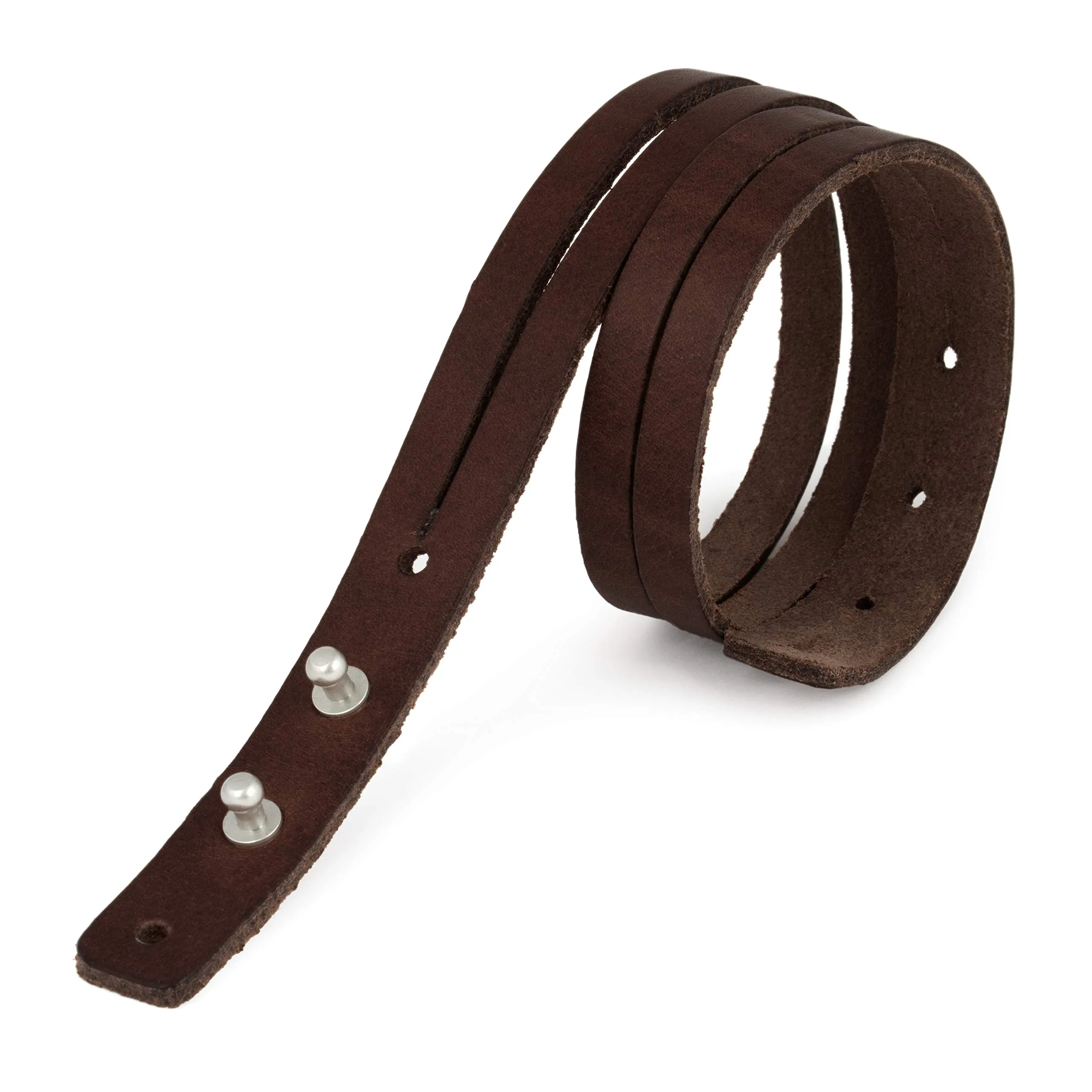 Simaru Bracciale da Uomo in Vera Pelle Toscana Conciata al Vegetale con Chiusura in Ottone, Regolabile - immagine 2