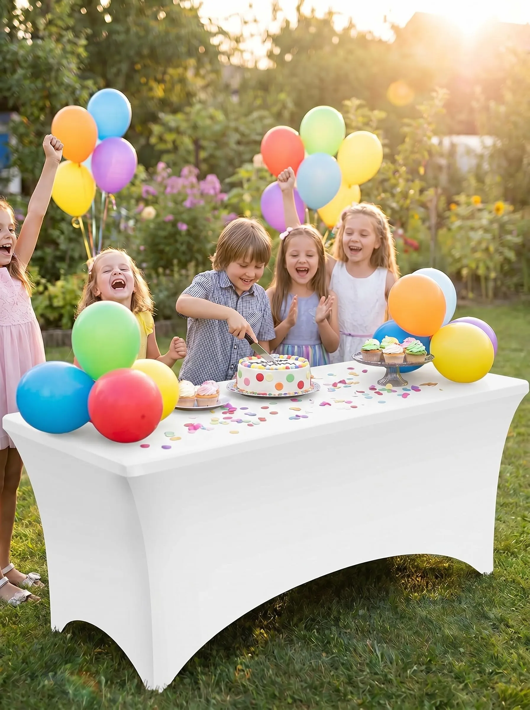 Utopia Kitchen Tovaglia Estensibile in Poliestere e Spandex, 6 Piedi (183 cm), Bianco - immagine 6