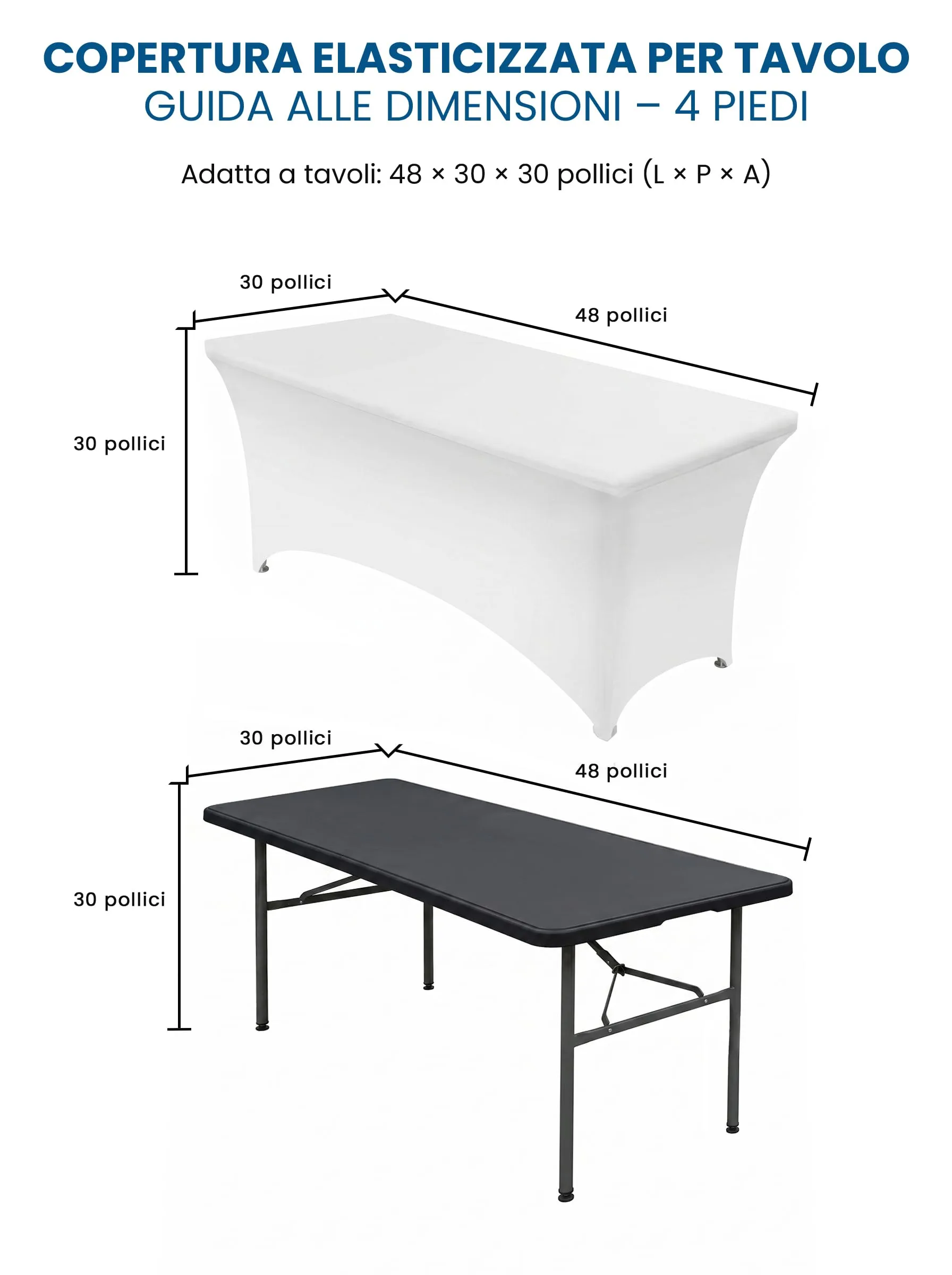 Utopia Kitchen Tovaglia Estensibile in Poliestere e Spandex, 122 cm, Bianco - immagine 6