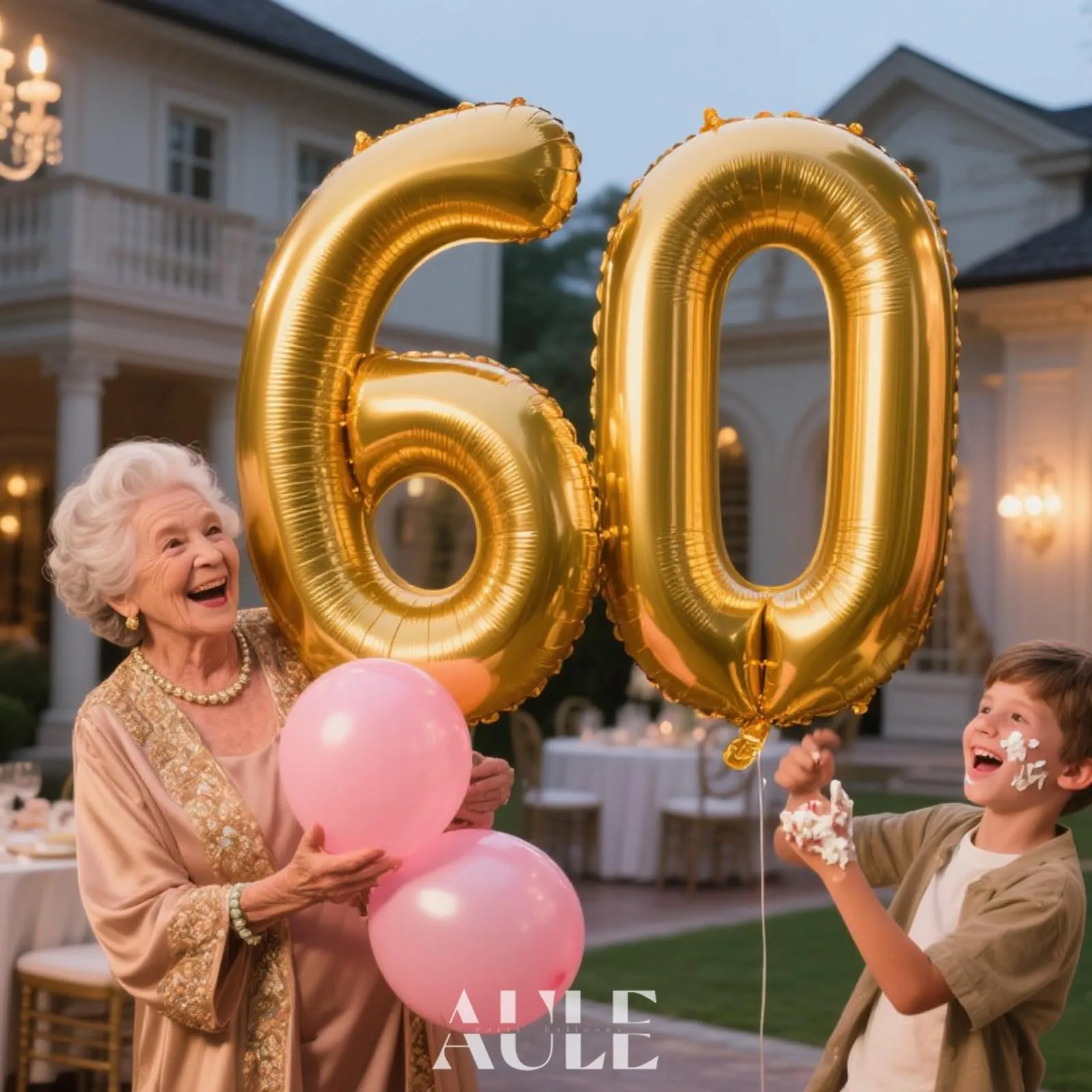 AULE Palloncino Numero 60 Oro 101 cm - immagine 3