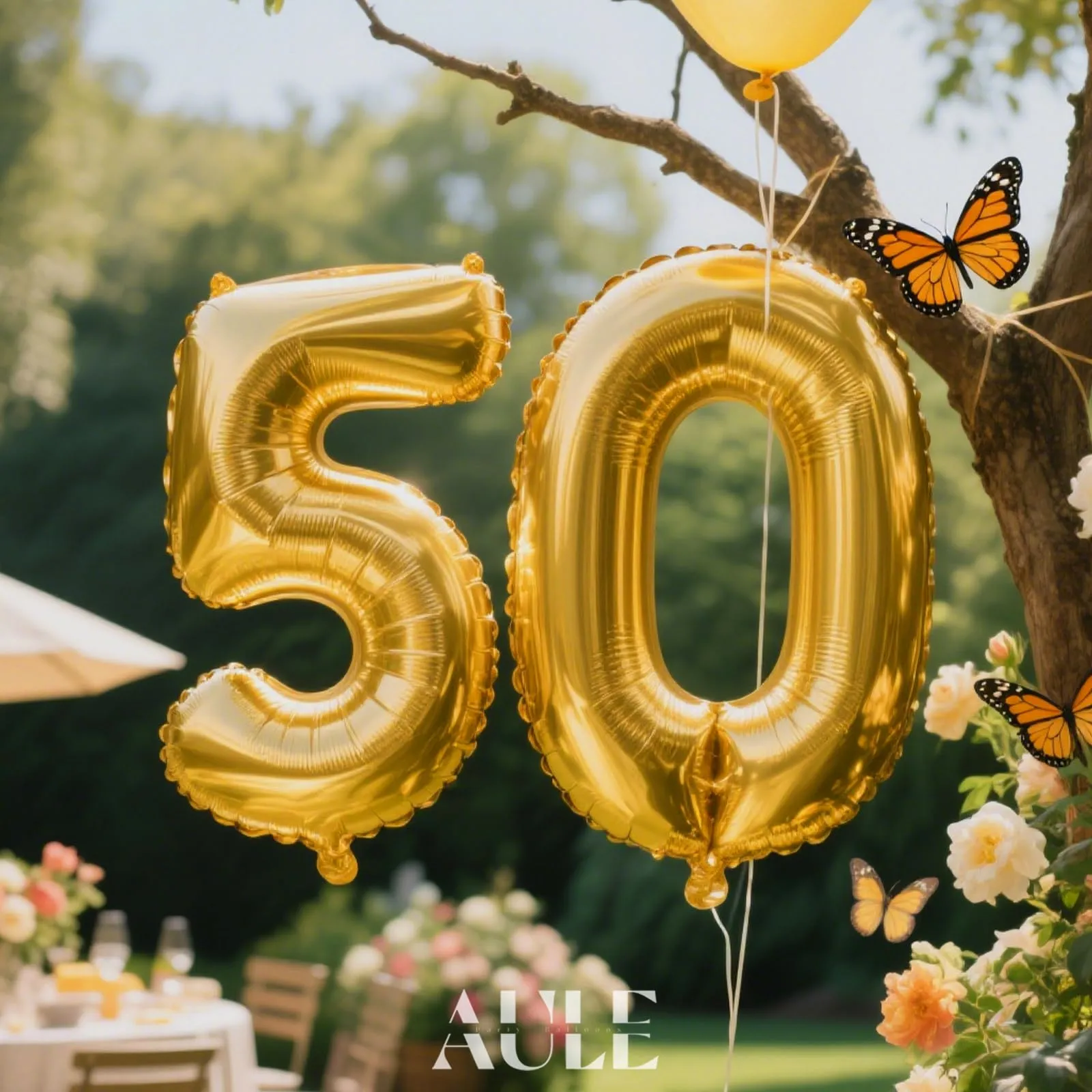 AULE Palloncino Numero 50 Oro, 101 cm - immagine 2