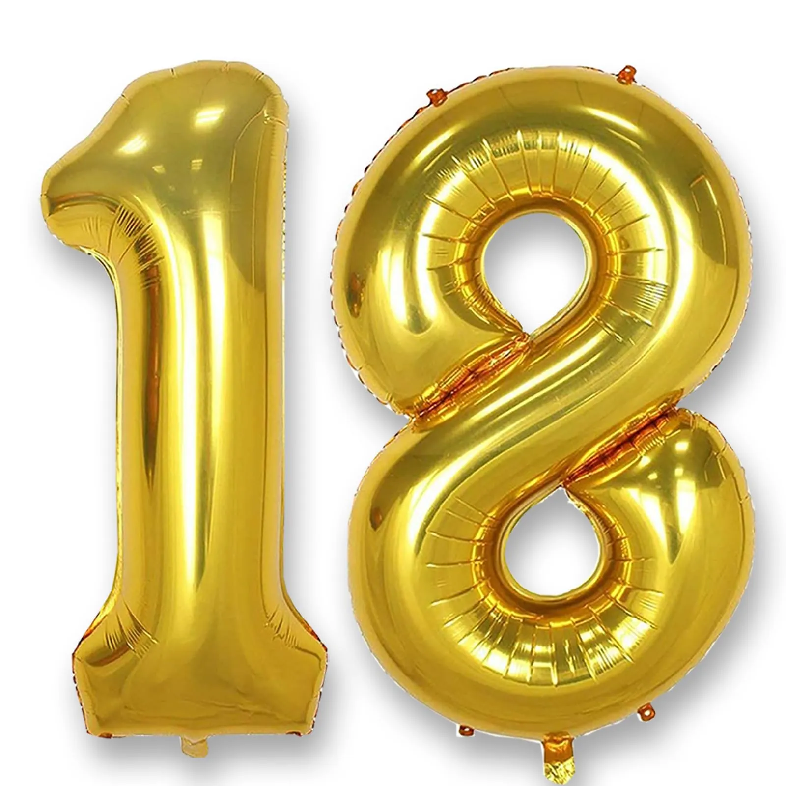 AULE Palloncino Numero 18 Oro, 101 cm, Foil Mylar - immagine 1