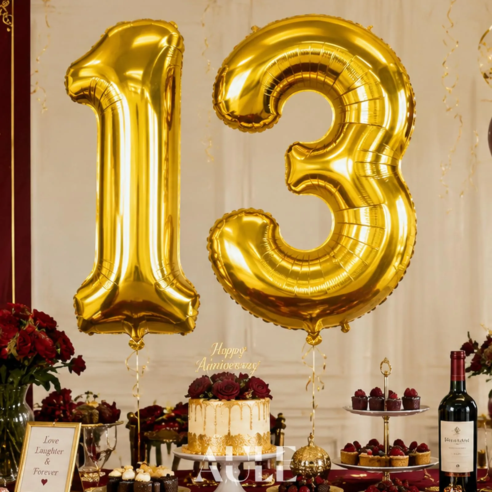 AULE Palloncino Numero 13 Oro, 101 cm - immagine 5