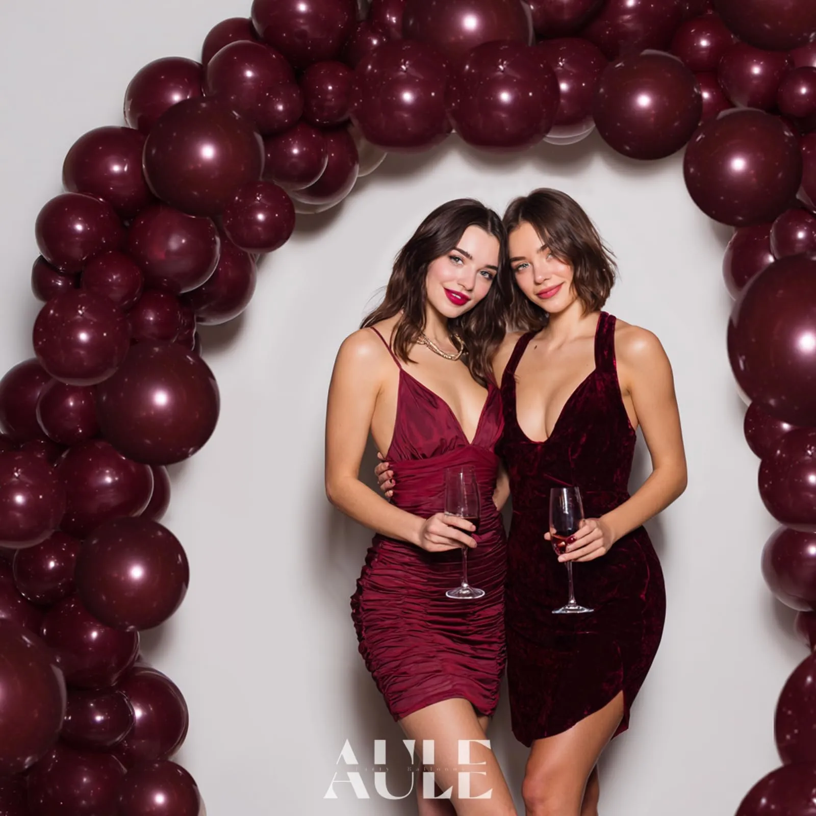 AULE Kit Arco di Palloncini Bordeaux, 100 Pezzi in Lattice Rosso Scuro con Set Ghirlanda e Nastri - immagine 5