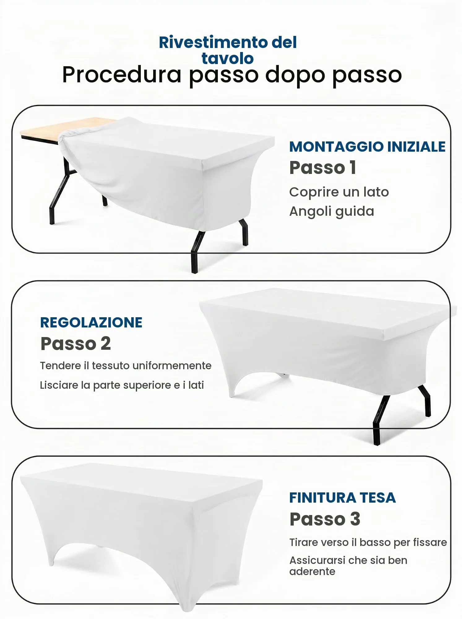 Utopia Kitchen Tovaglia Estensibile in Poliestere e Spandex, 122 cm, Bianco (Confezione da 2) - immagine 2