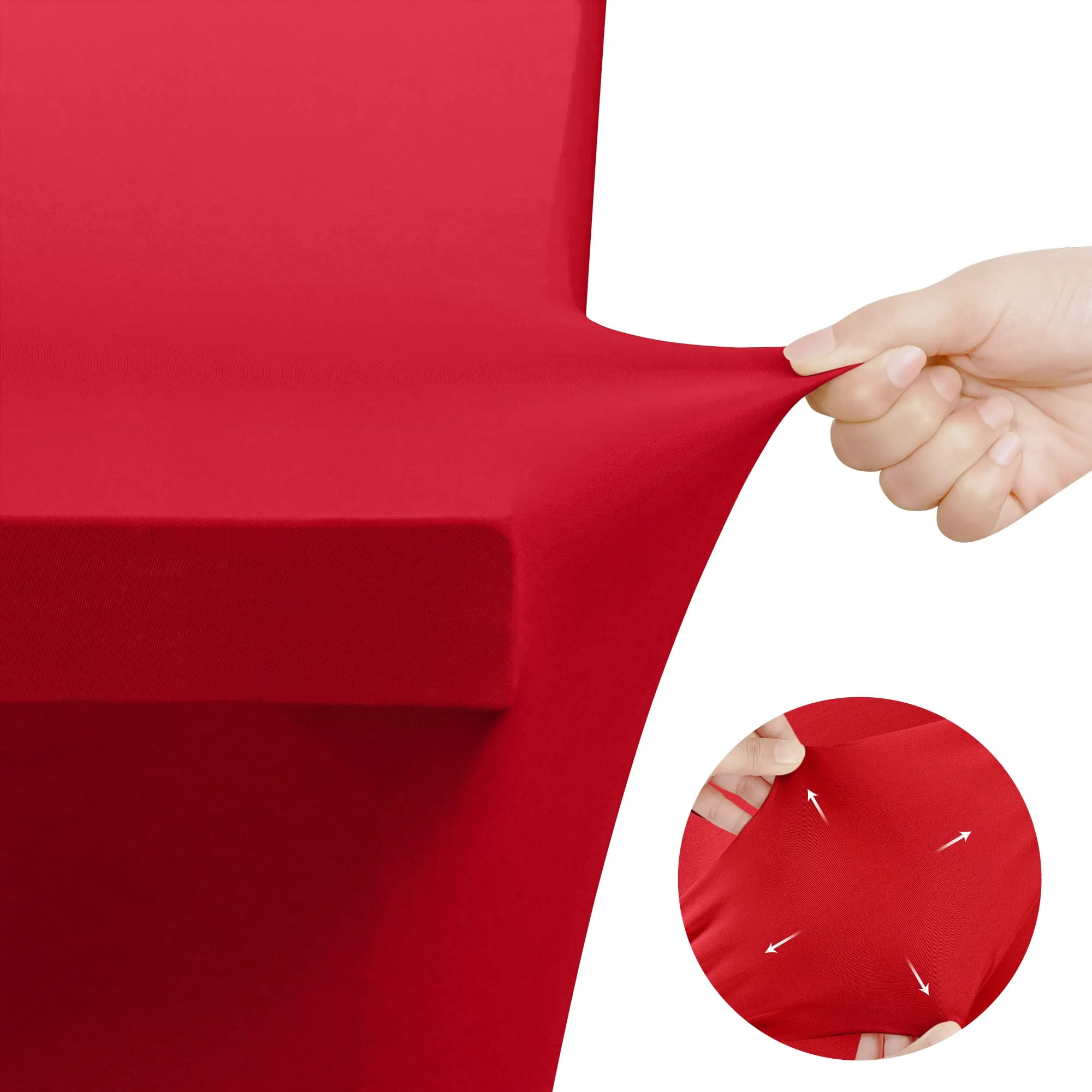 Utopia Kitchen Tovaglia Estensibile in Poliestere e Spandex, 183 cm, Rosso - immagine 4