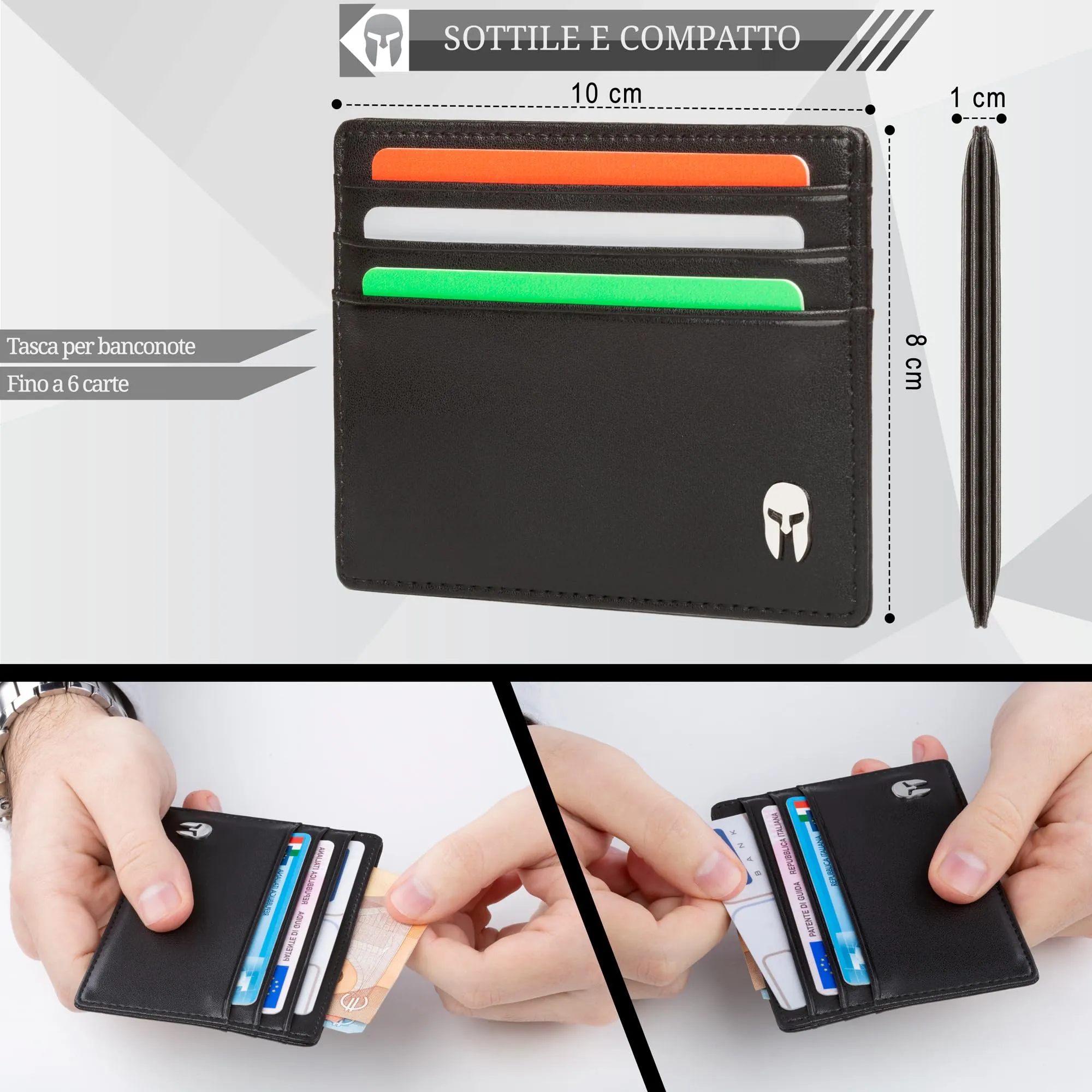 Spartano Ares Porta Carte di Credito Uomo con Protezione RFID - immagine 3