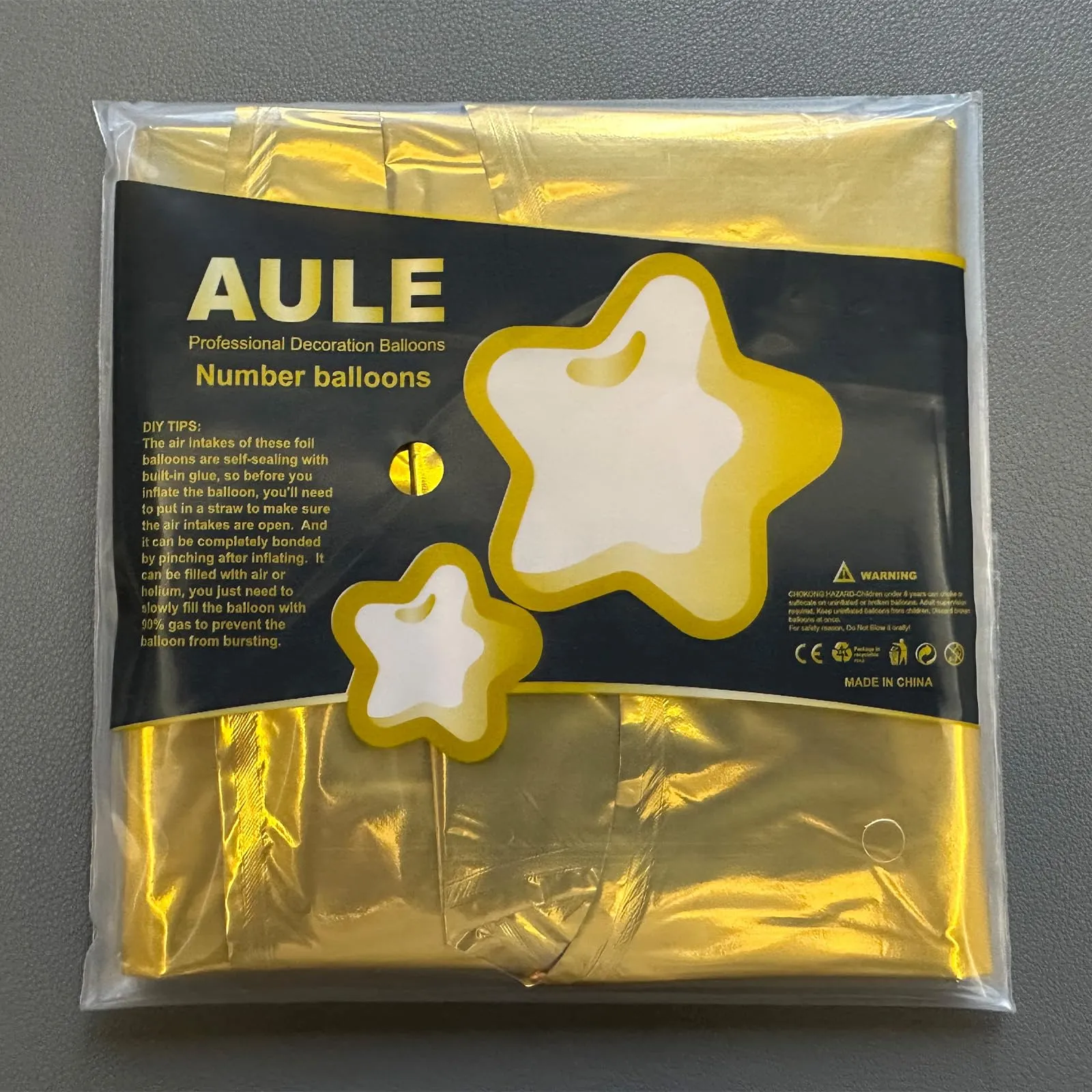 AULE Palloncino Numero 35 Oro, 101 cm - immagine 7