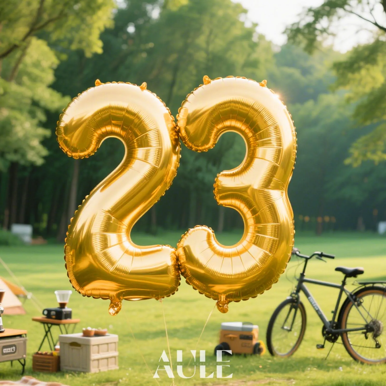 AULE Palloncino Numero 23 Oro, 101 cm - immagine 2
