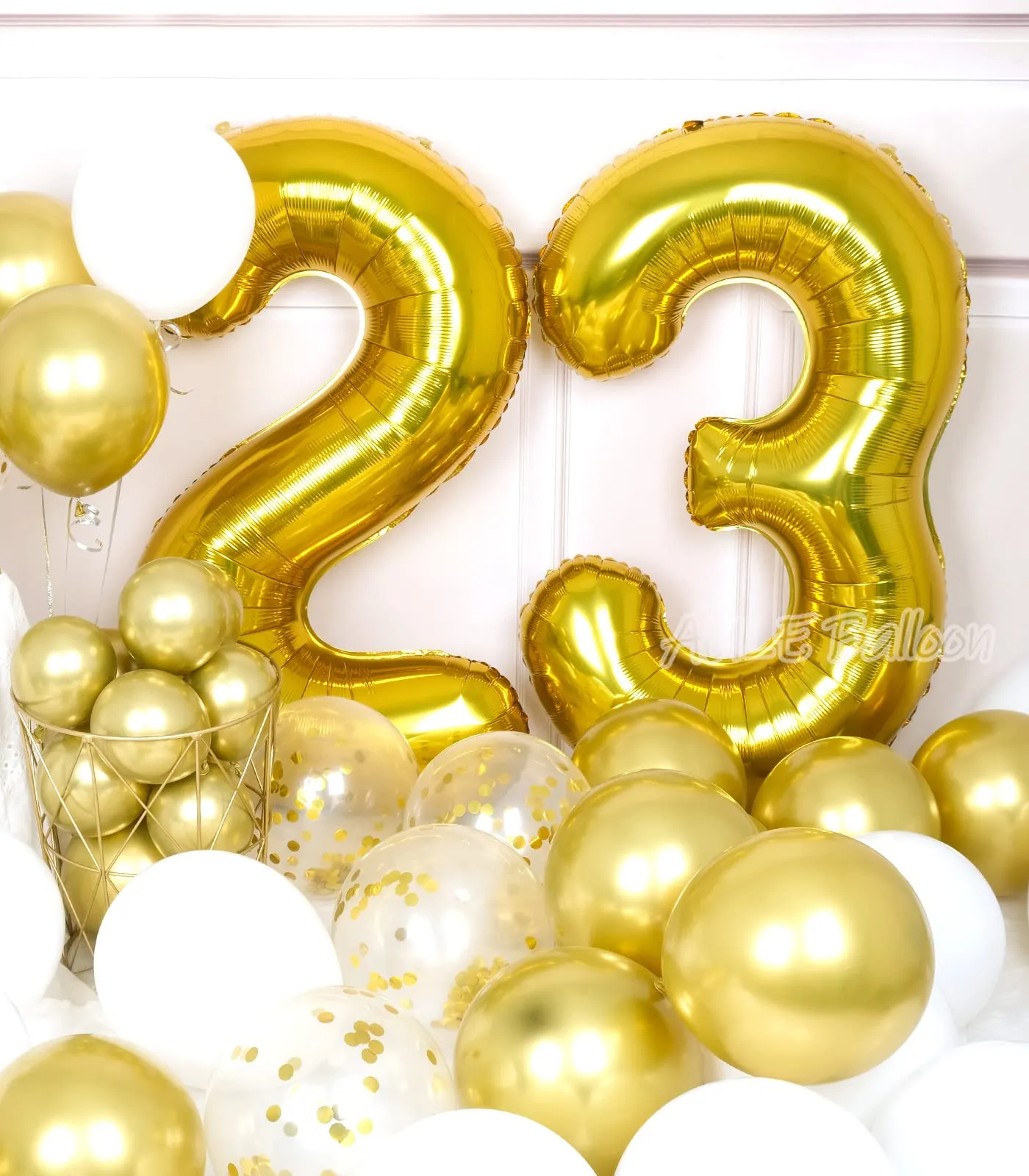 AULE Palloncino Numero 23 Oro, 101 cm - immagine 4