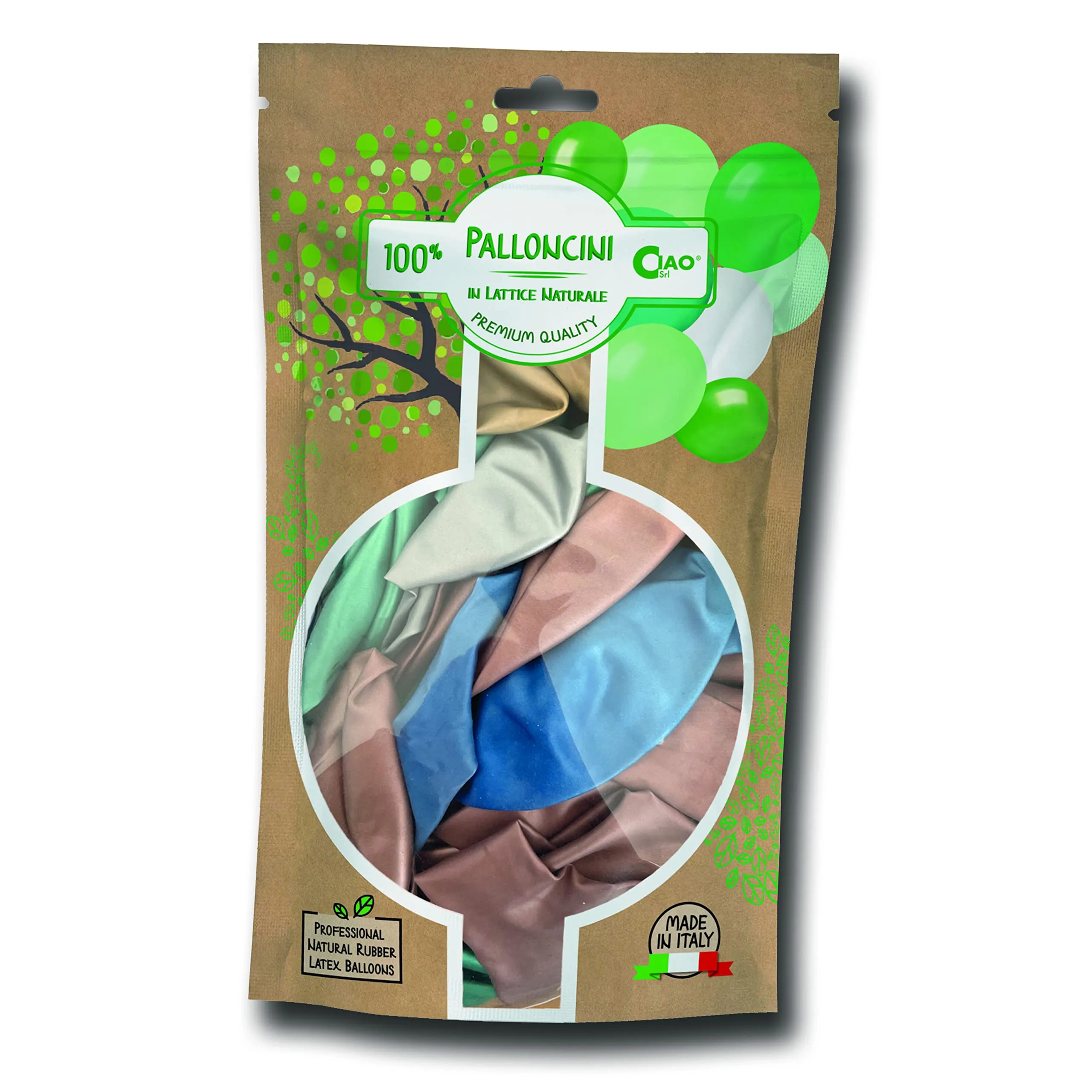 Ciao 100 palloncini in lattice naturale G120 (Ø 33cm / 13"), verde turchese - immagine 2