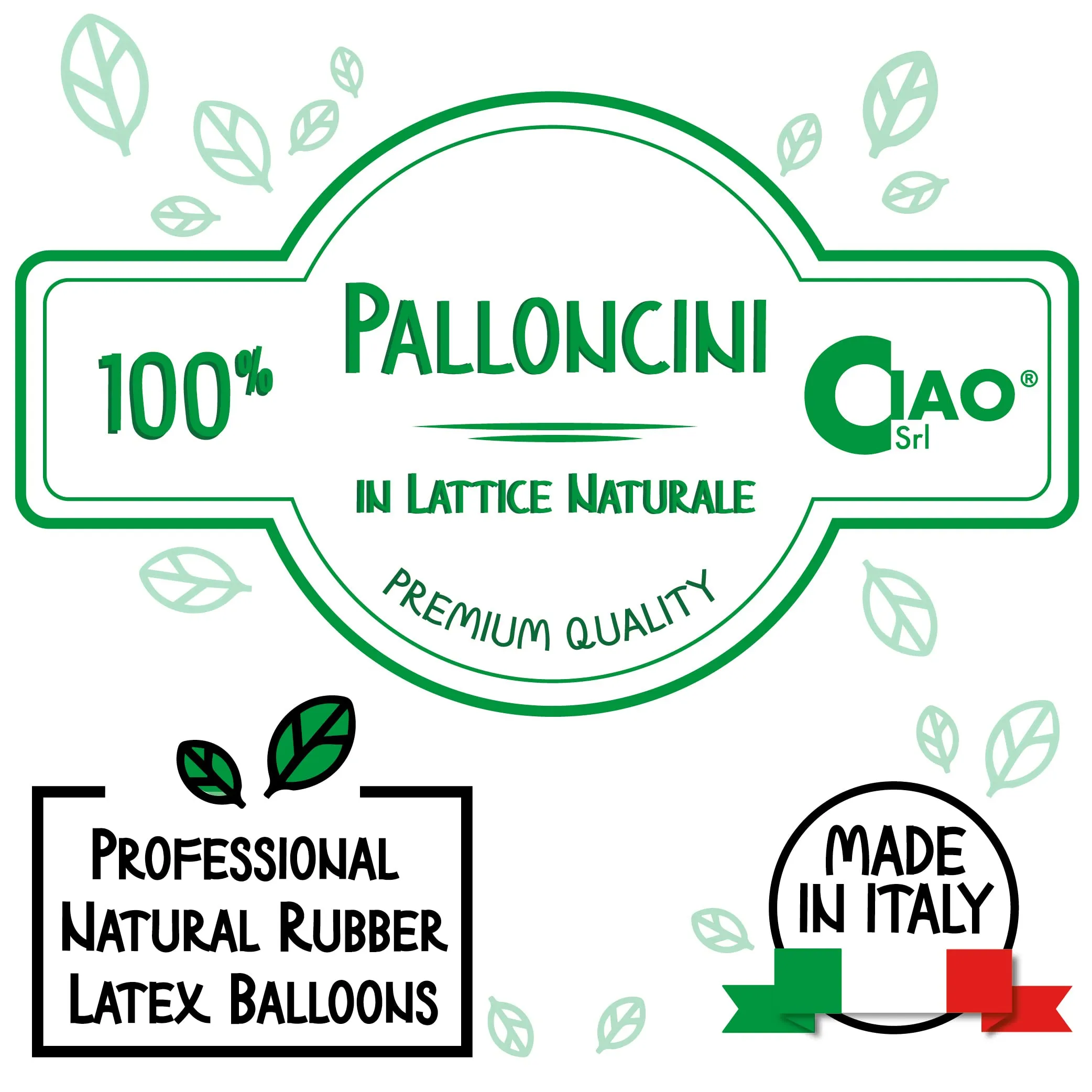 Ciao Busta 100 palloncini in lattice naturale G120 (Ø 33cm / 13"), verde - immagine 7