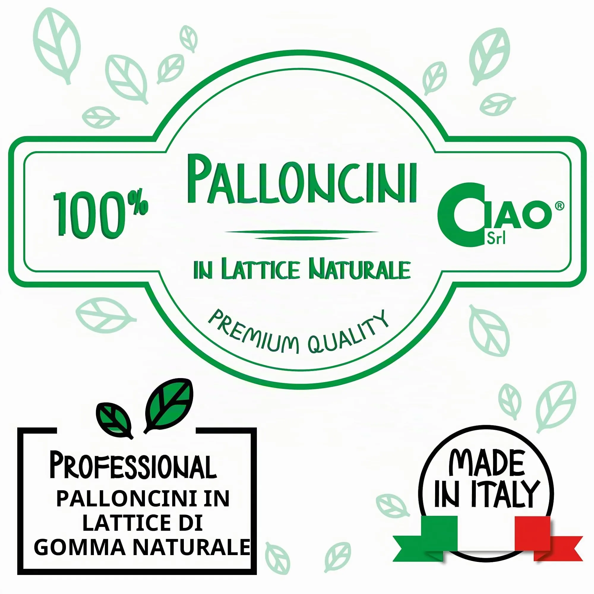 Ciao Busta 100 Palloncini Perlati in Lattice Naturale G120 (Ø 33cm / 13"), Verde Perlato - immagine 7