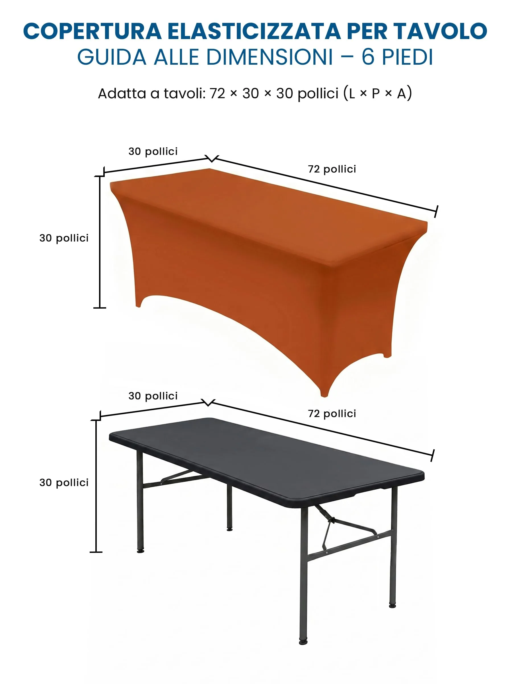 Utopia Kitchen Tovaglia Estensibile in Poliestere e Spandex, 183 cm, Arancione (Confezione da 2) - immagine 3