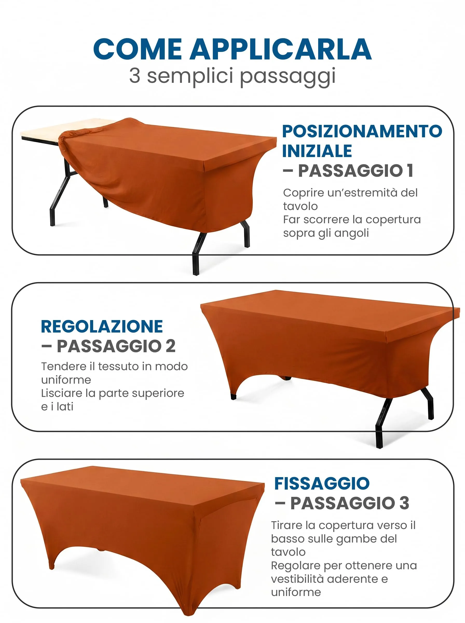 Utopia Kitchen Tovaglia Estensibile in Poliestere e Spandex, 183 cm, Arancione (Confezione da 2) - immagine 5