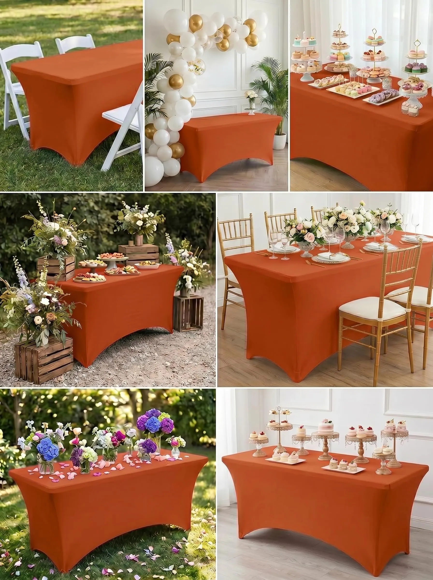 Utopia Kitchen Tovaglia Estensibile in Poliestere e Spandex, 183 cm, Arancione (Confezione da 2) - immagine 9