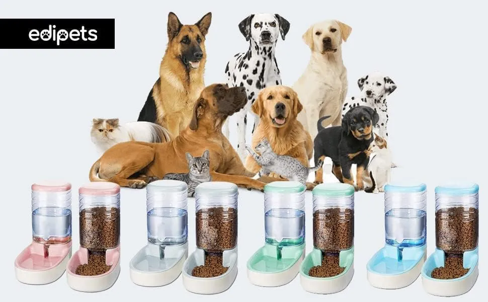 Edipets Dispenser Automatico di Crocchette e Acqua per Cani e Gatti, 3.8L, Verde - immagine 6