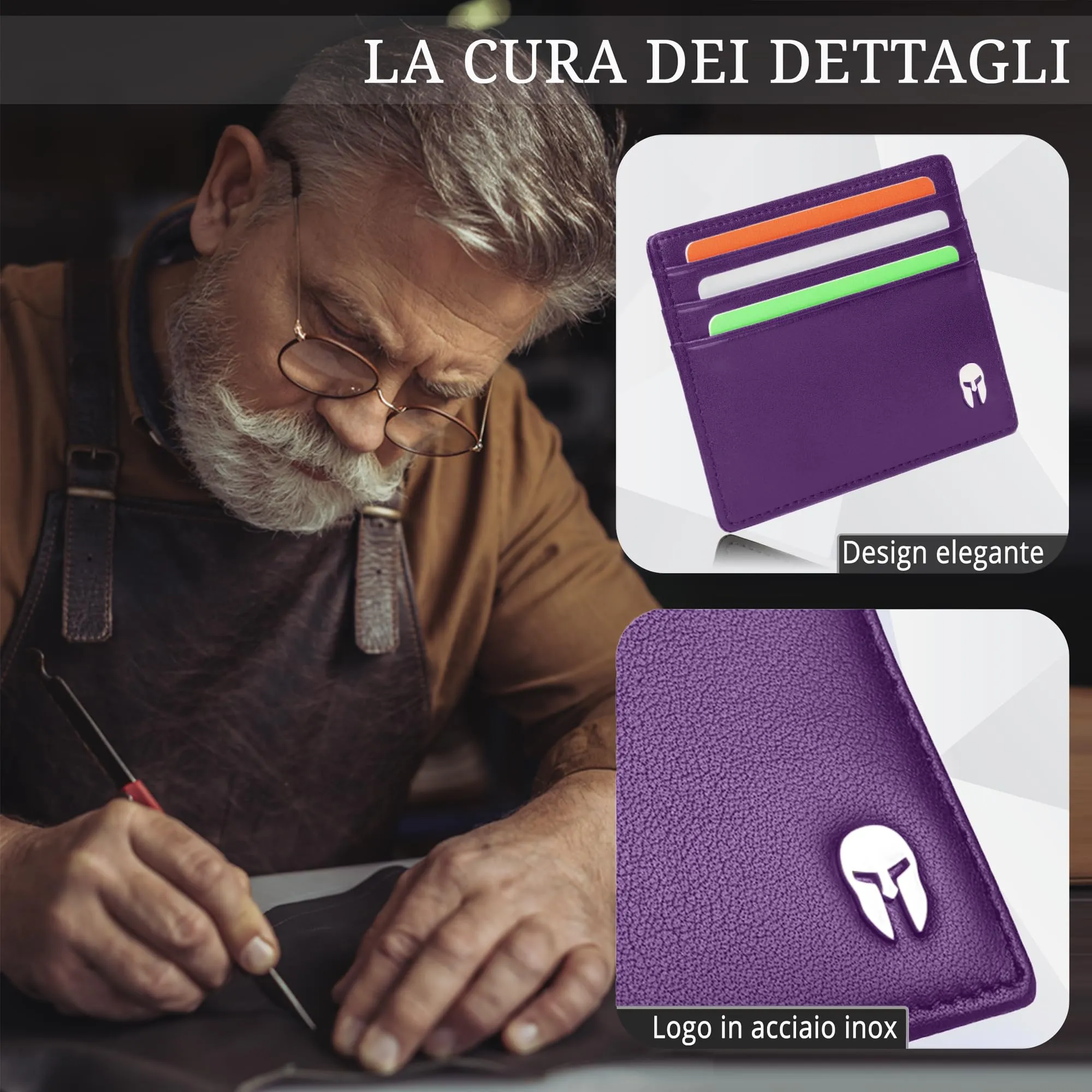 SPARTANO Porta Carte di Credito Uomo con Protezione RFID Ares - immagine 7