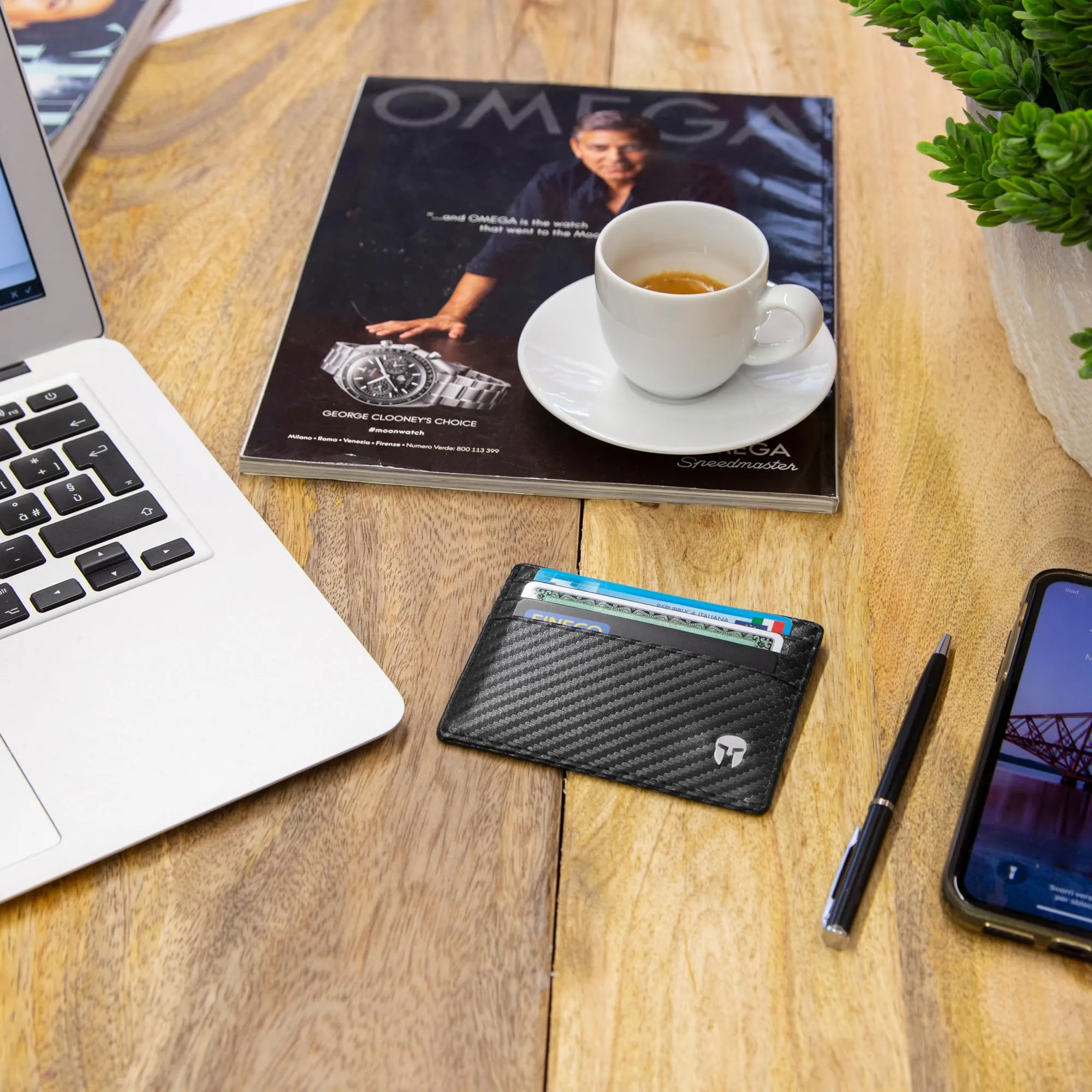 Spartano Ares Porta Carte di Credito Uomo con Protezione RFID, Pelle, Carbonio, Slim - immagine 6