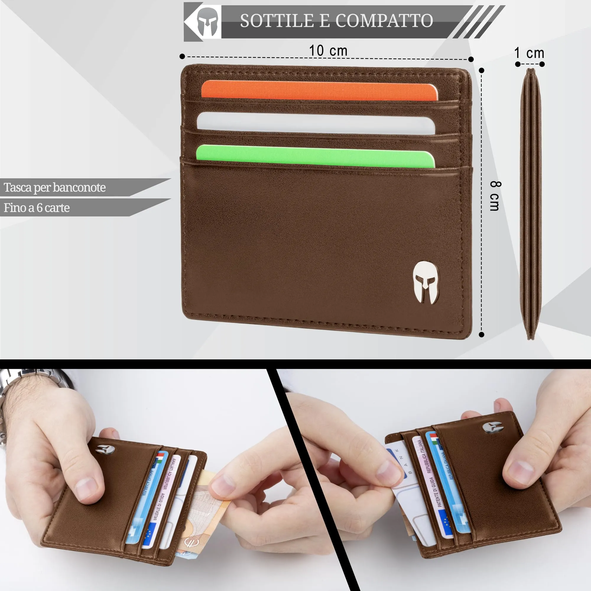Spartano Ares Porta Carte di Credito Uomo con Protezione RFID - immagine 3
