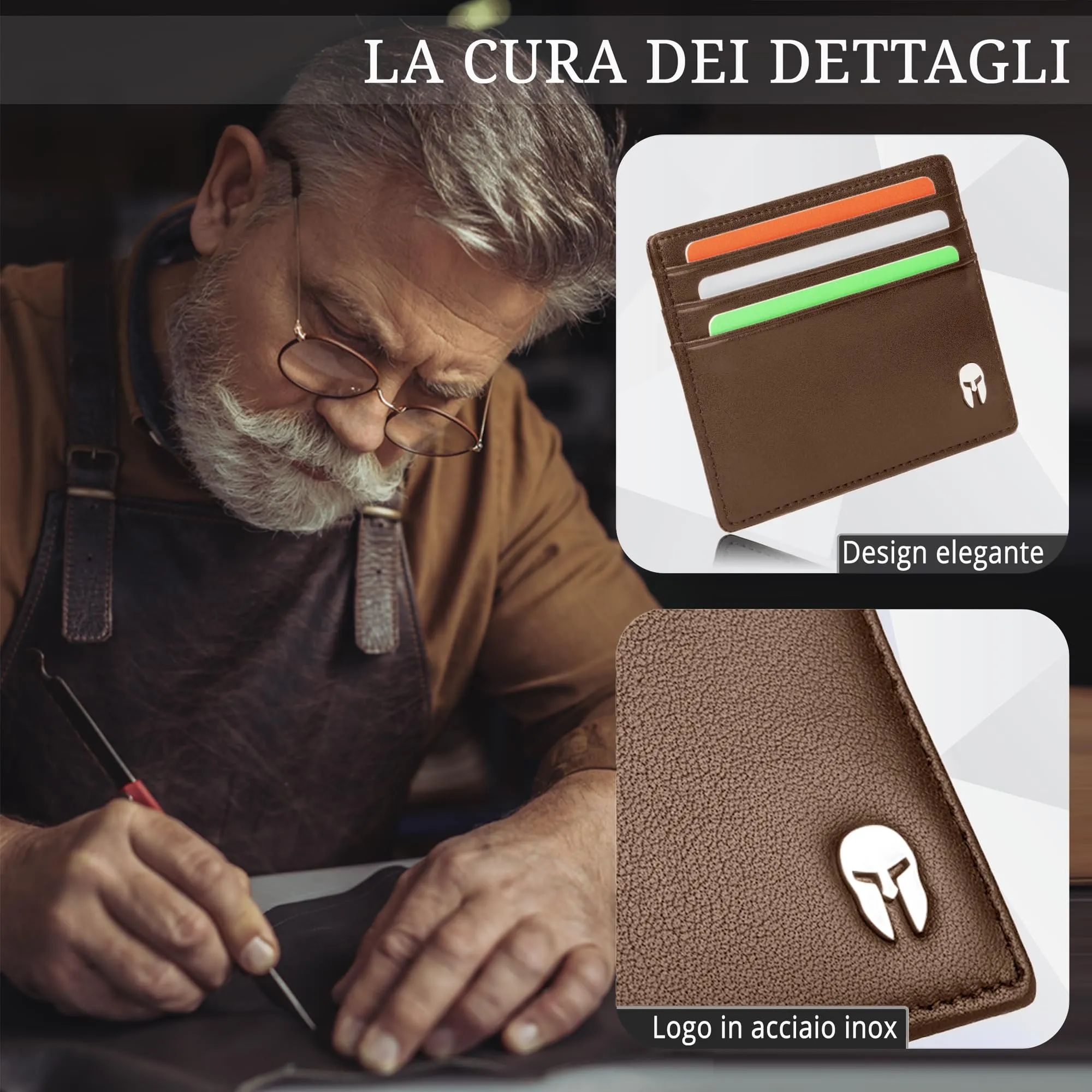 Spartano Ares Porta Carte di Credito Uomo con Protezione RFID - immagine 7