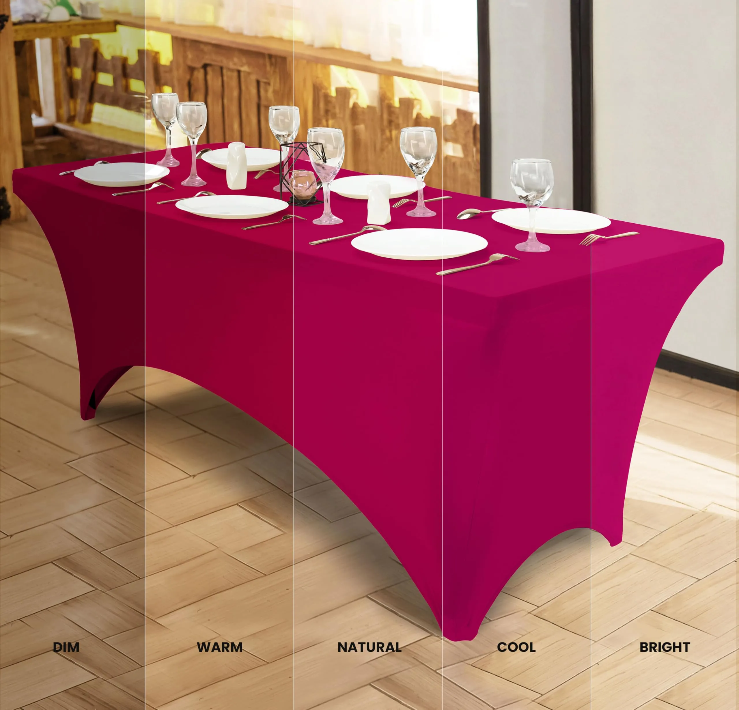 Utopia Kitchen Tovaglia Estensibile in Poliestere e Spandex, 6 Piedi (183 cm), Fucsia, Confezione da 2 - immagine 4