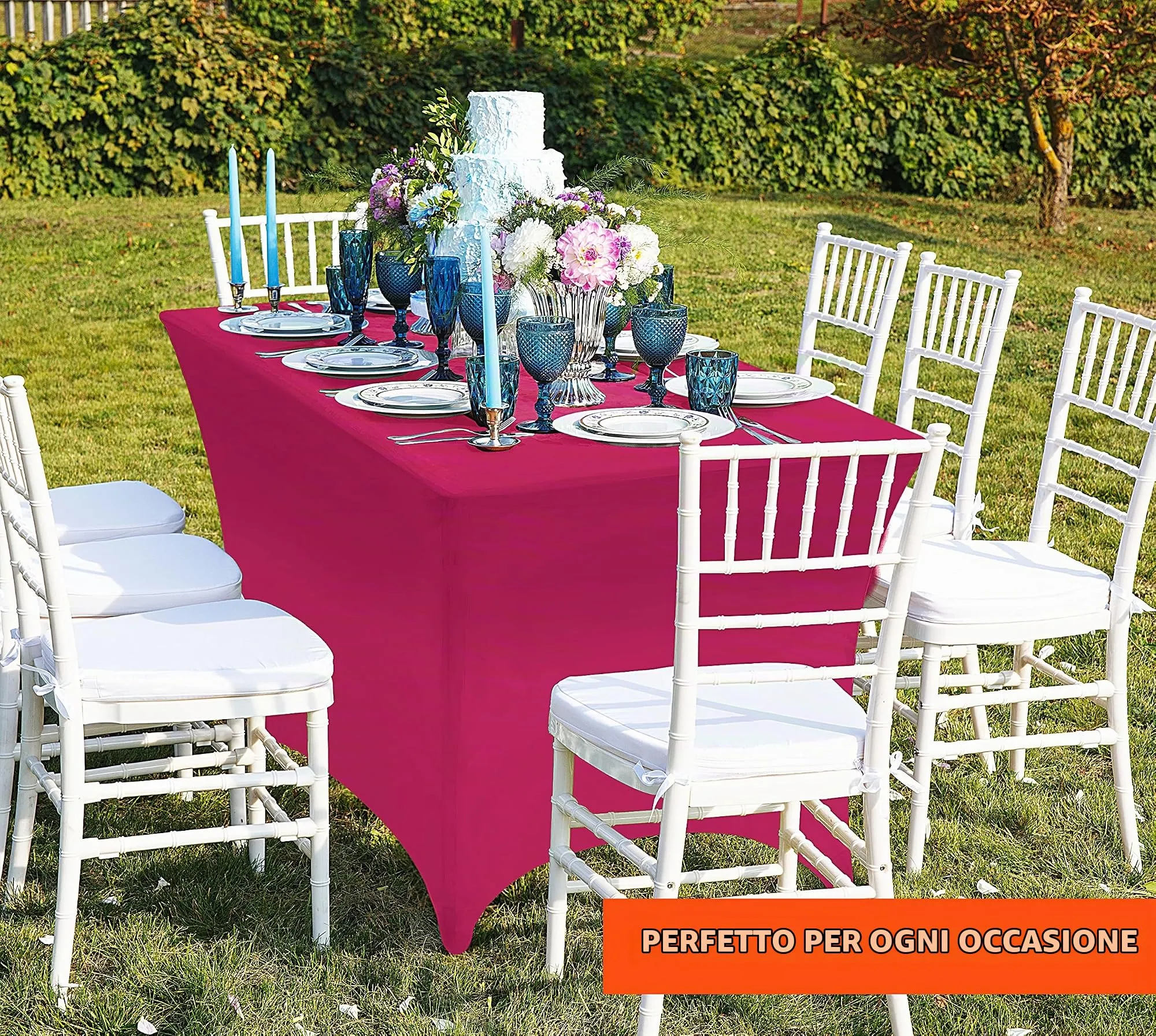 Utopia Kitchen Tovaglia Estensibile in Poliestere e Spandex, 6 Piedi (183 cm), Fucsia, Confezione da 2 - immagine 7