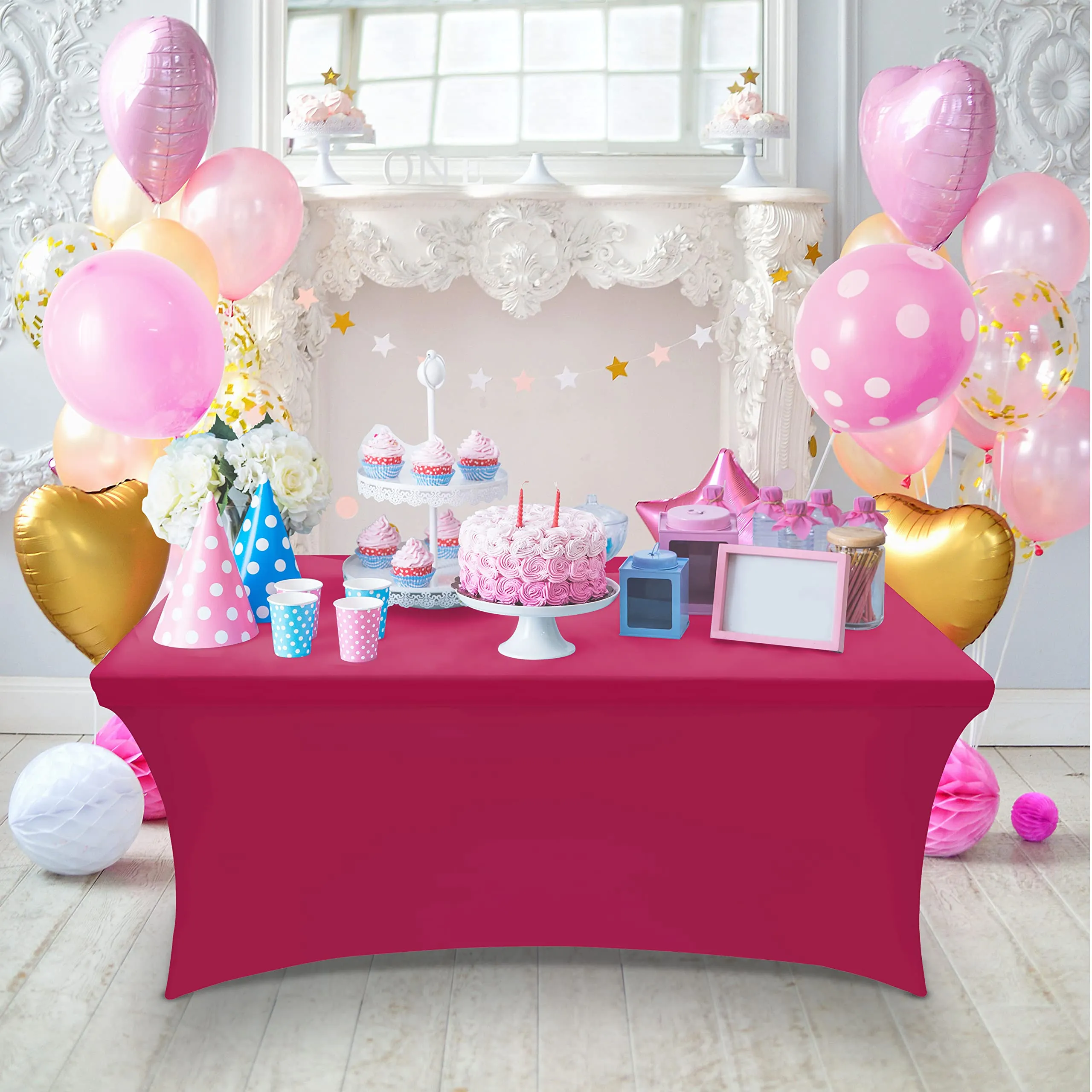 Utopia Kitchen Tovaglia Estensibile in Poliestere e Spandex, 6 Piedi (183 cm), Fucsia, Confezione da 2 - immagine 8