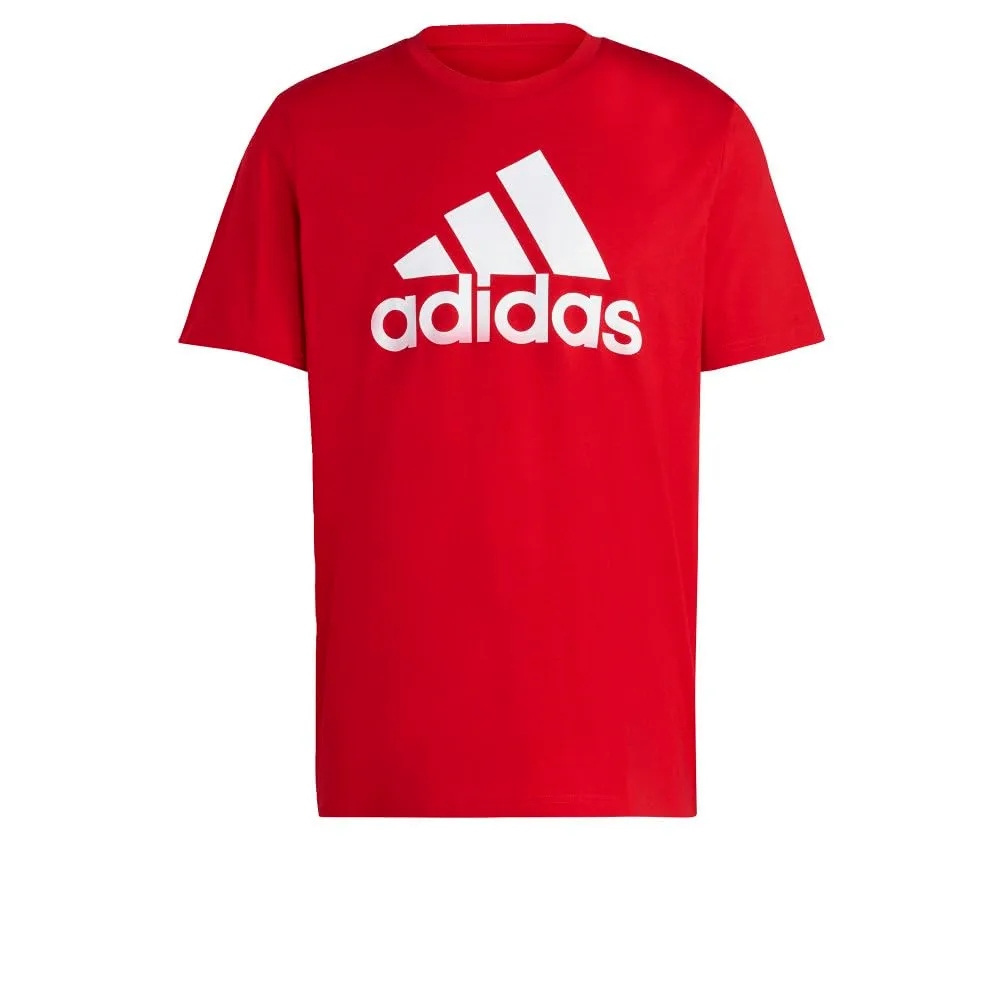 adidas Men's Essentials Single Jersey Big Logo T-Shirt, Better Scarlet, Small - immagine 1