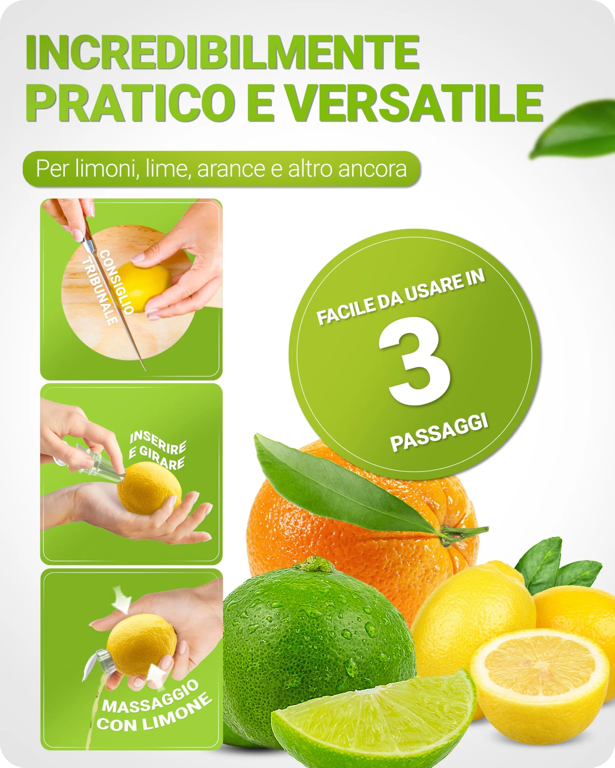 Patent-Safti Spremiagrumi Originale con Beccuccio per Limoni e Arance, Blu - immagine 3