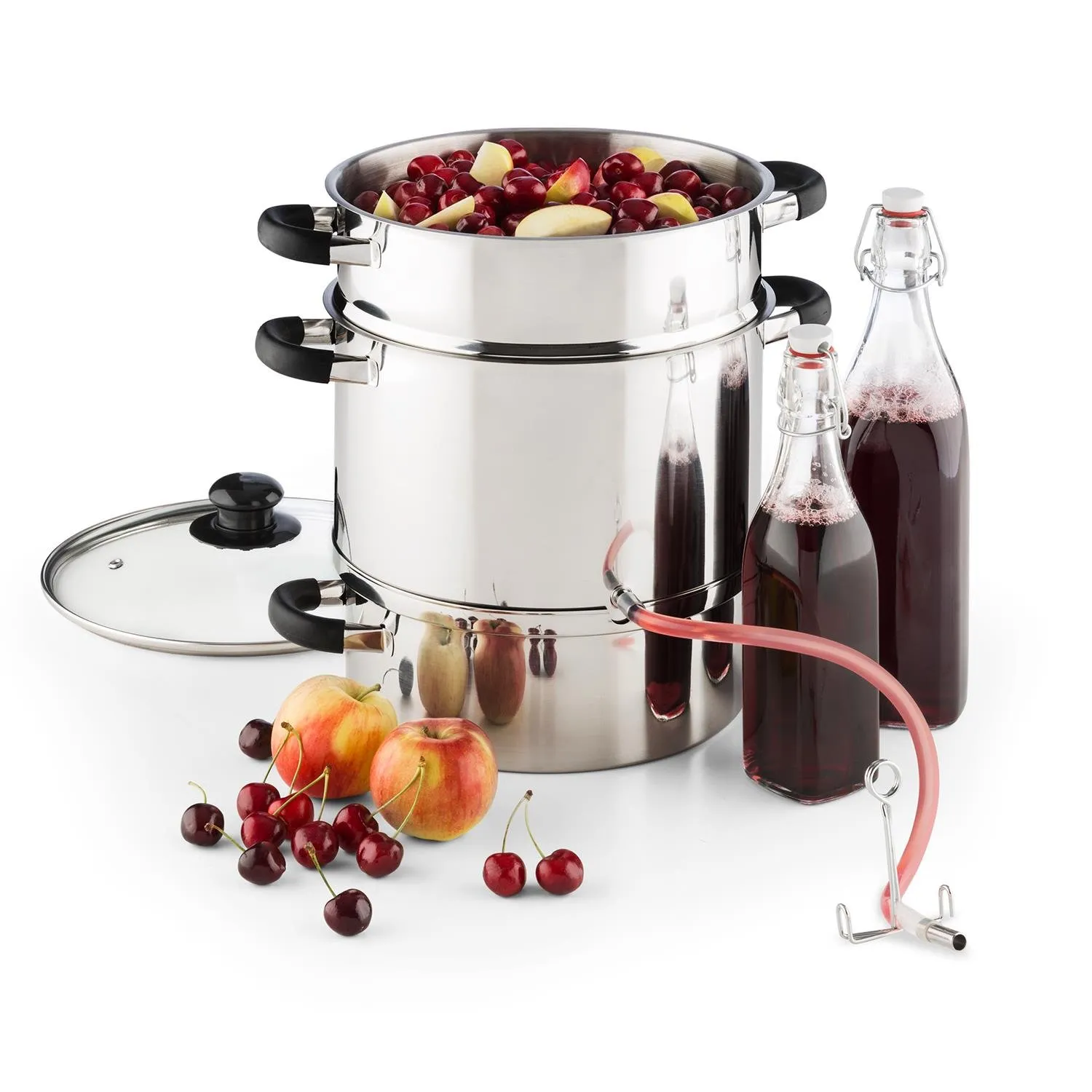 Klarstein Applebee Estrattore di Succo a Vapore Elettrico, 1500 Watt, 8 Litri, Acciaio - immagine 1