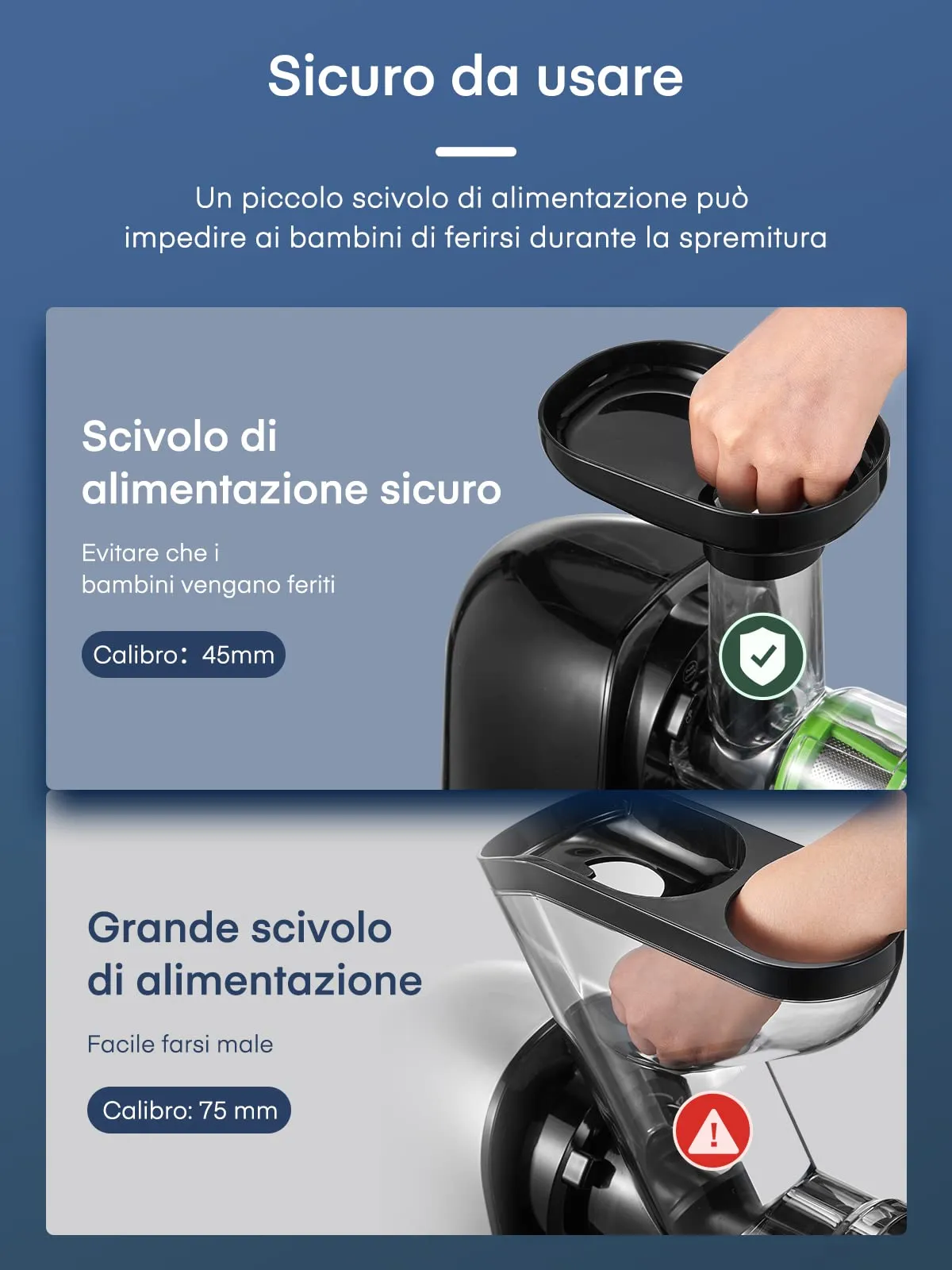 Housnat Estrattore di Succo a Freddo, Motore Silenzioso con Funzione Inversa, HOUSNAT-AMR521 - immagine 6