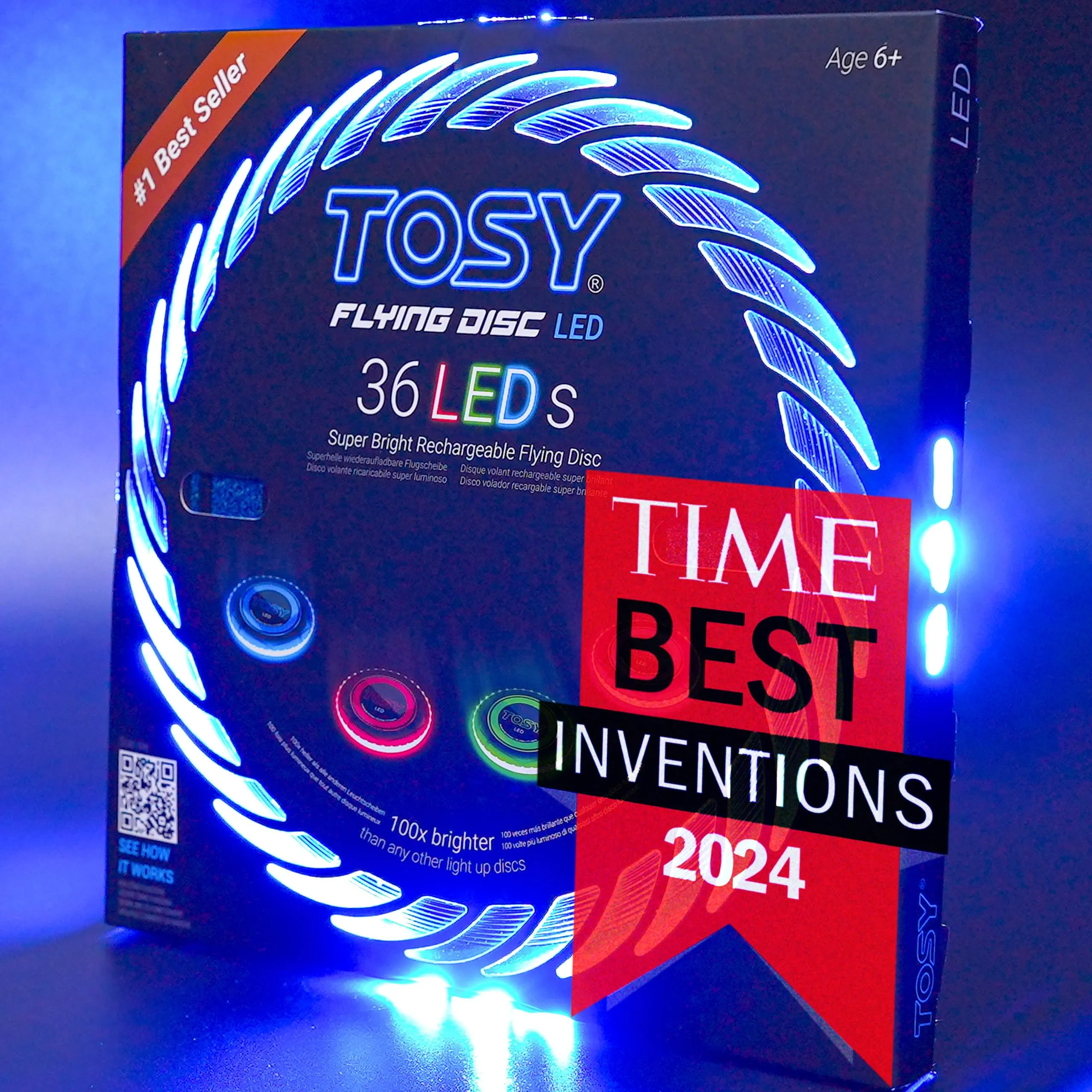 TOSY Flying Disc, 36 LED, Rechargeable, Waterproof, 175g - immagine 1