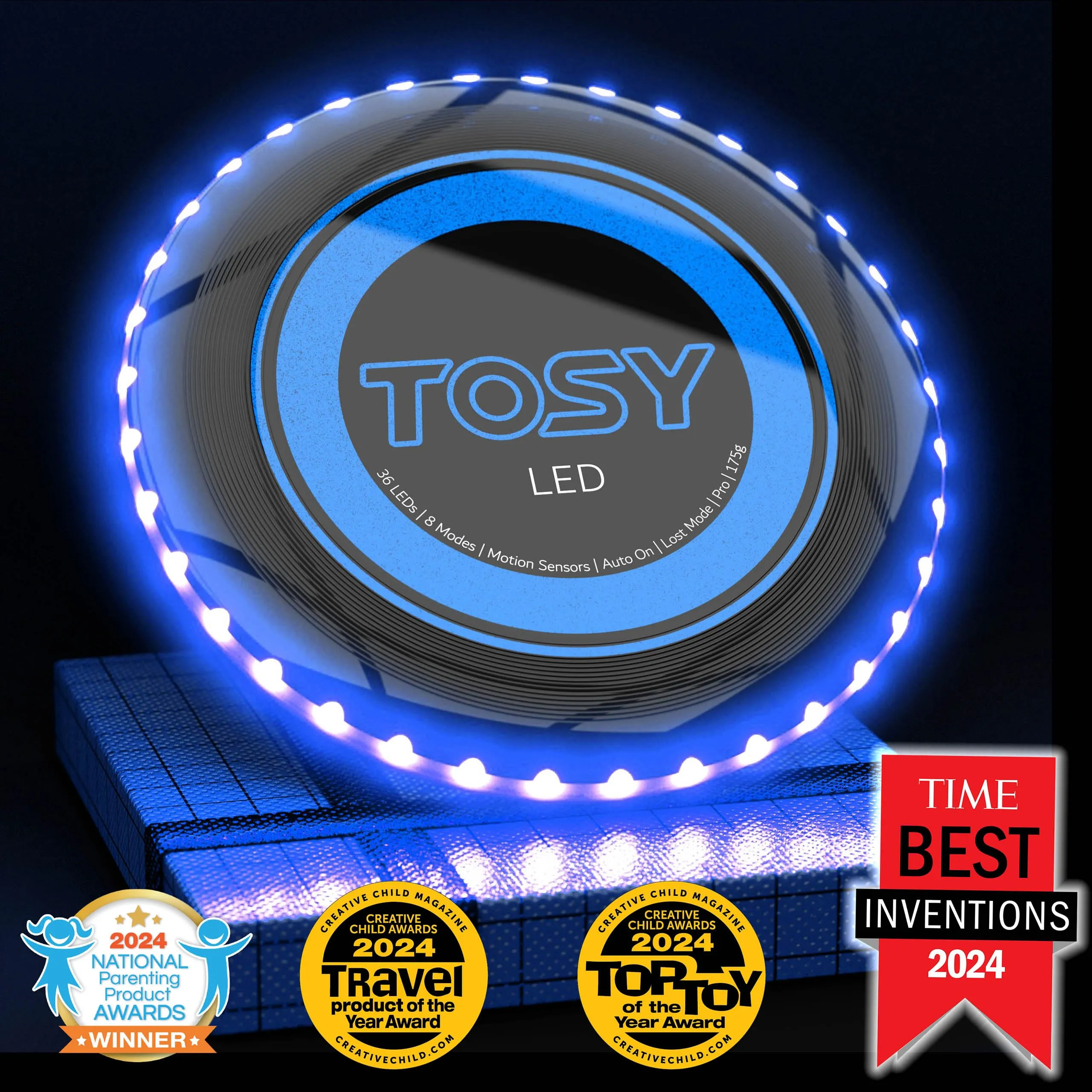 TOSY Flying Disc, 36 LED, Rechargeable, Waterproof, 175g - immagine 2