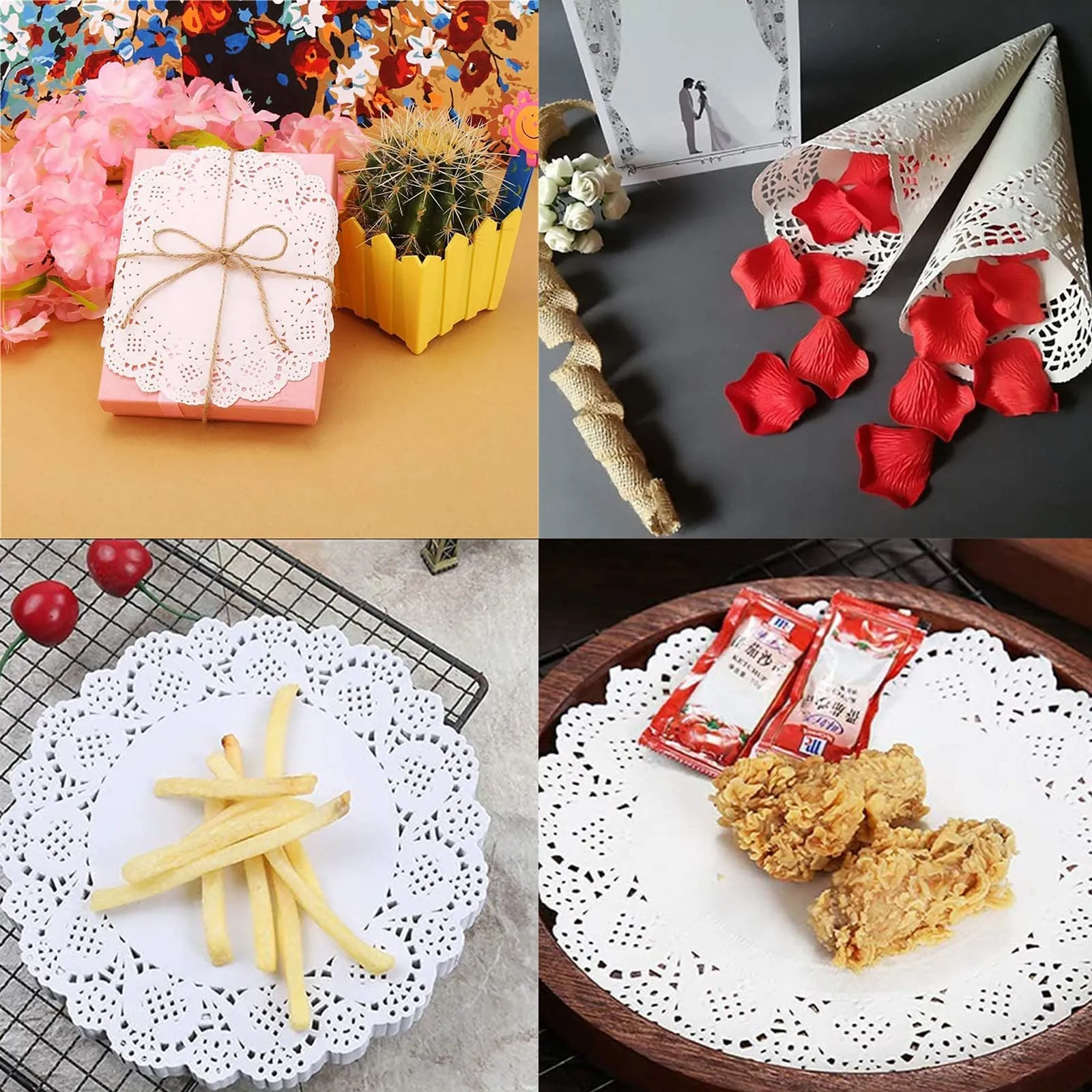 Hoshisea Carta Pizzo Bianco Rotondo per Torte e Dessert, 600 Pezzi - immagine 7