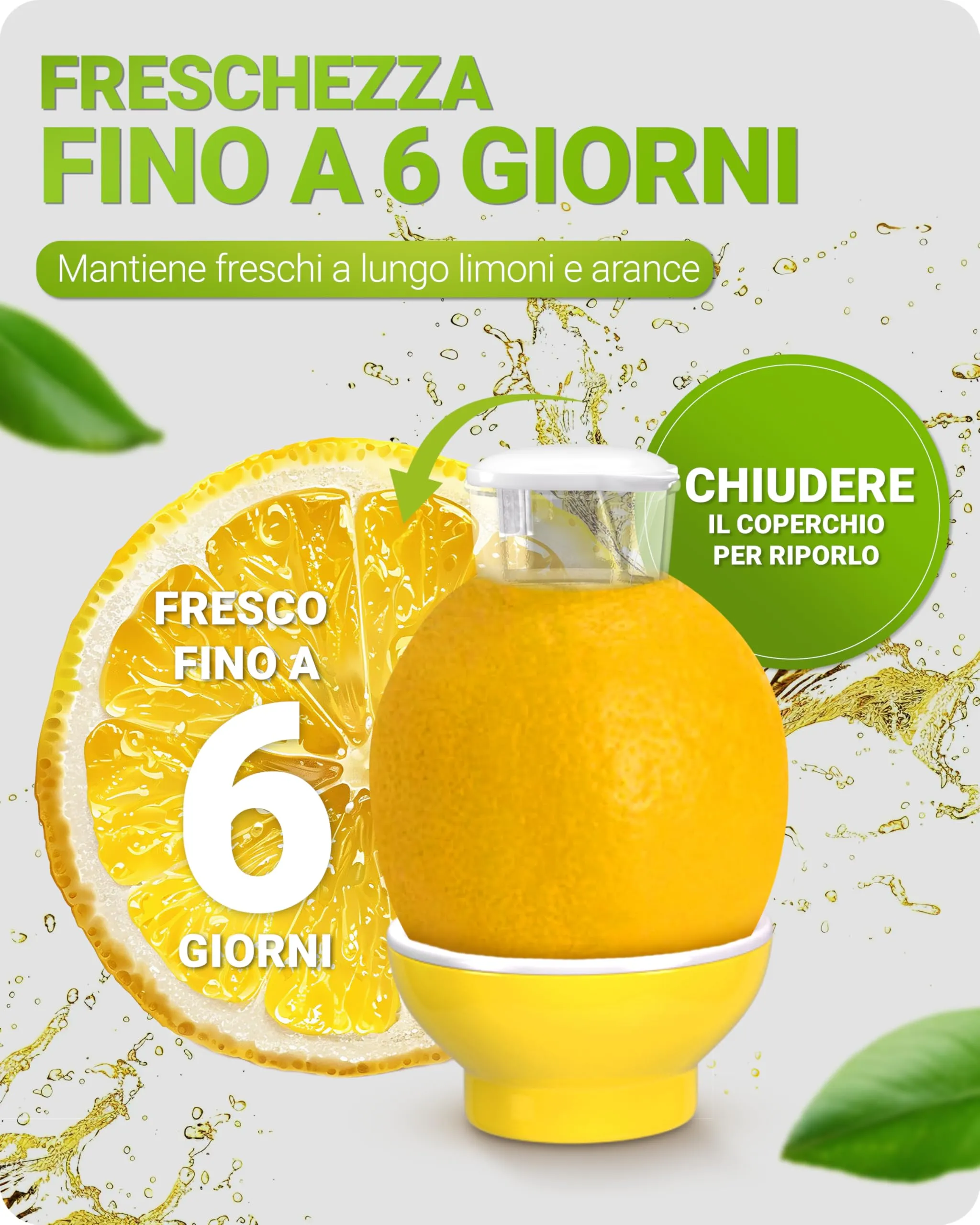 Patent-Safti Spremiagrumi Originale per limoni e arance, Arancione - immagine 5