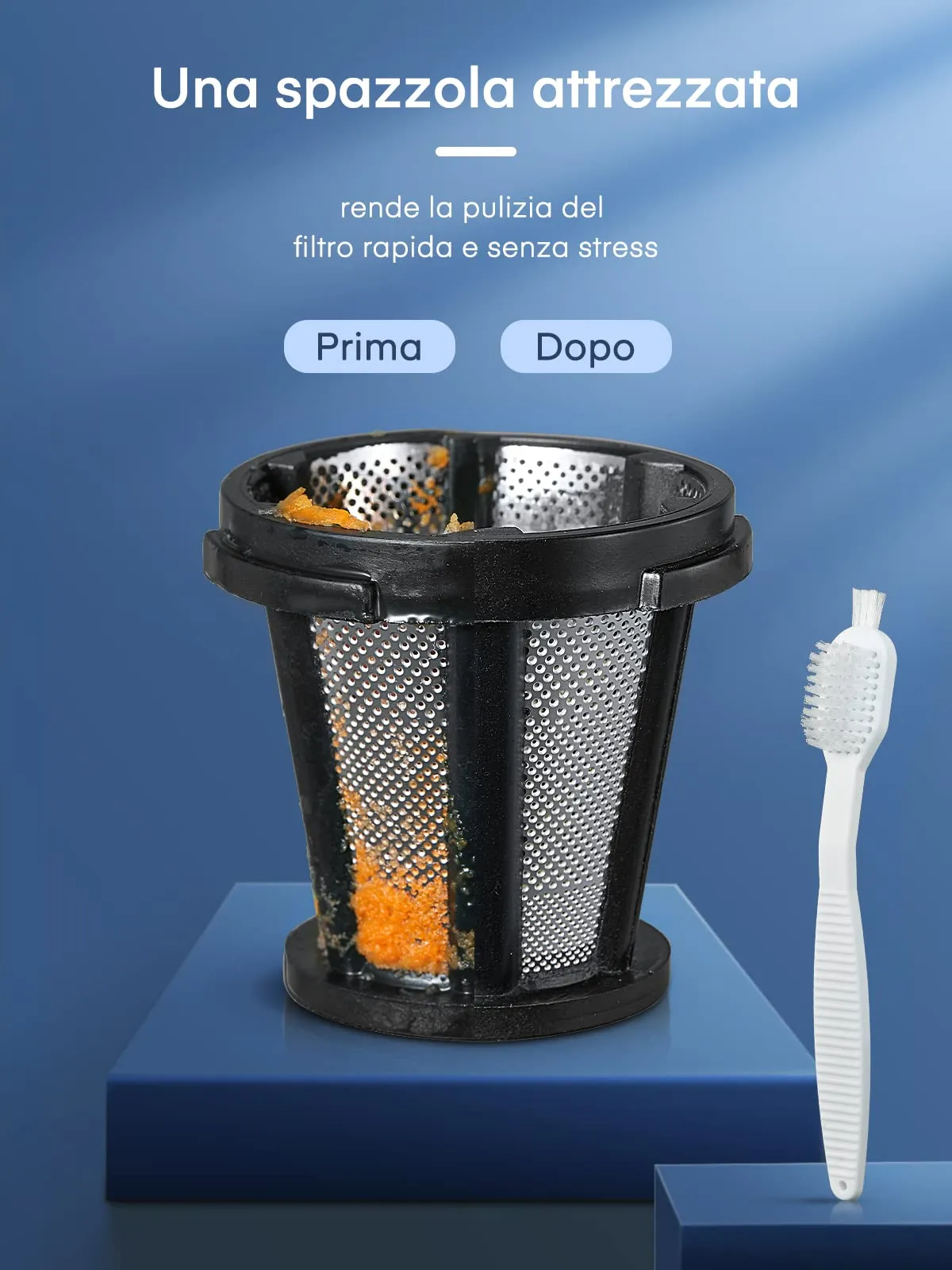 Housnat Estrattore di succo per frutta e verdura, Motore Silenzioso, Funzione Inversa, Argento - immagine 3