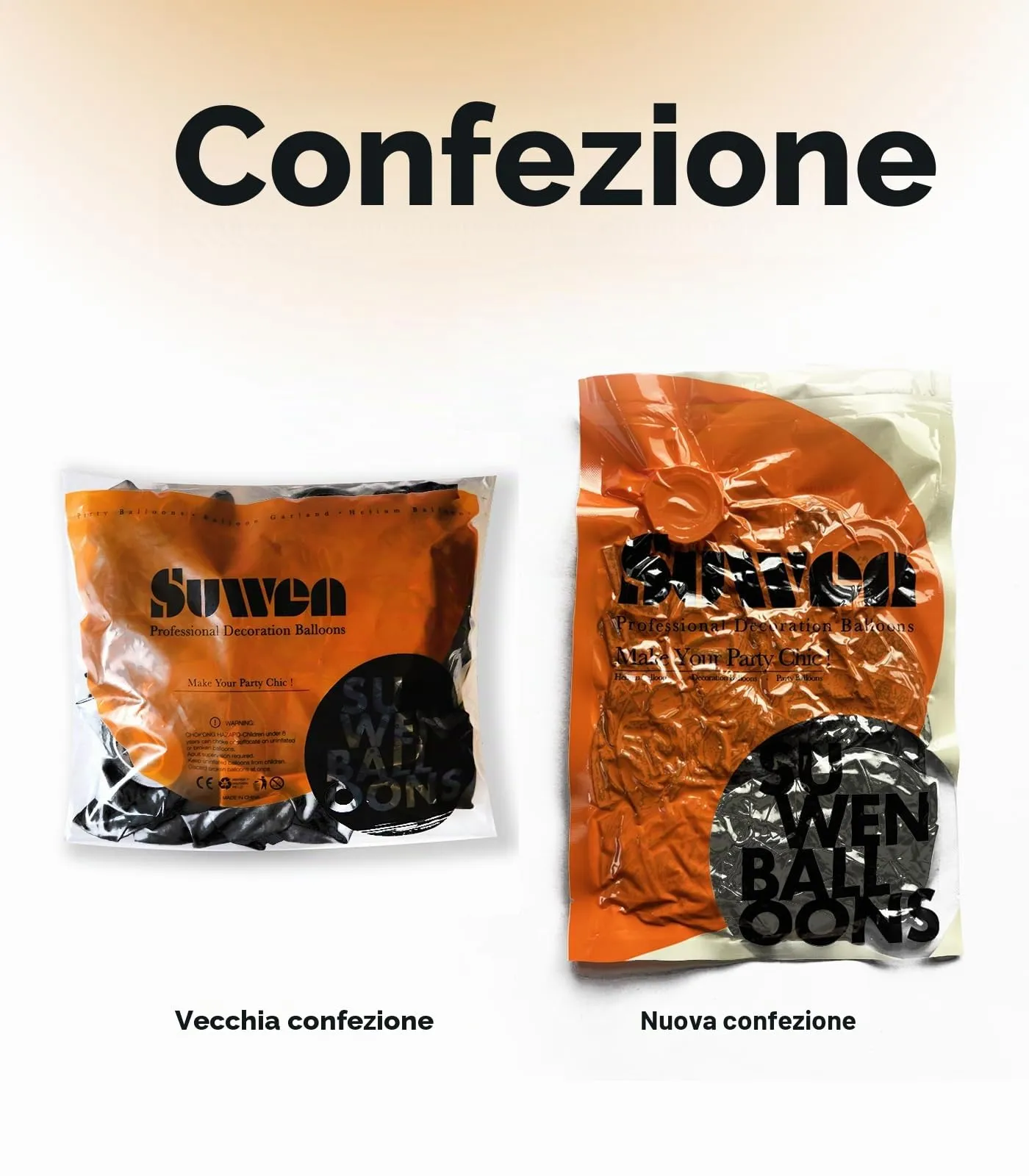 SUWEN Set 47 Pezzi Palloncini Nero Metallico e Confetti - immagine 6