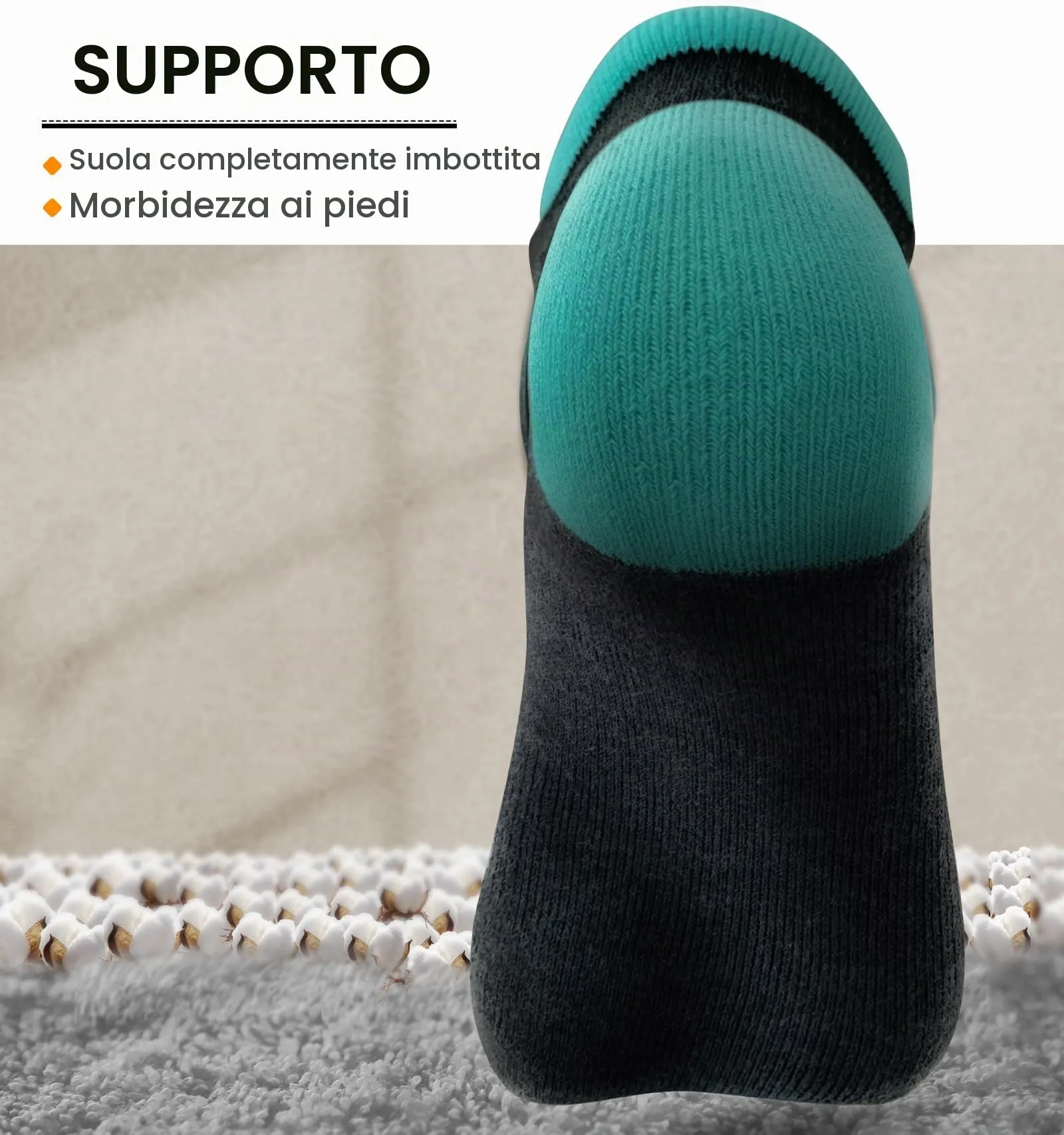 BULLIANT Calzini Sportivi Donna, 6 Paia, Calze Corsa con Cuscino e Linguetta sul Tallone - immagine 5