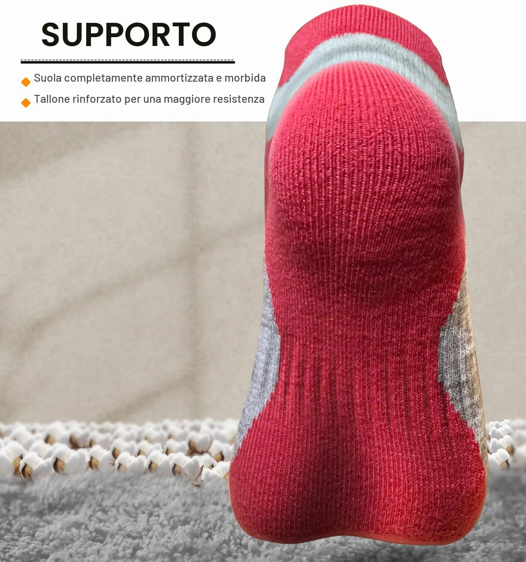 BULLIANT Calzini Sportivi Donna, 6 Paia, Calze Corsa Ammortizzate con Linguetta sul Tallone - immagine 5