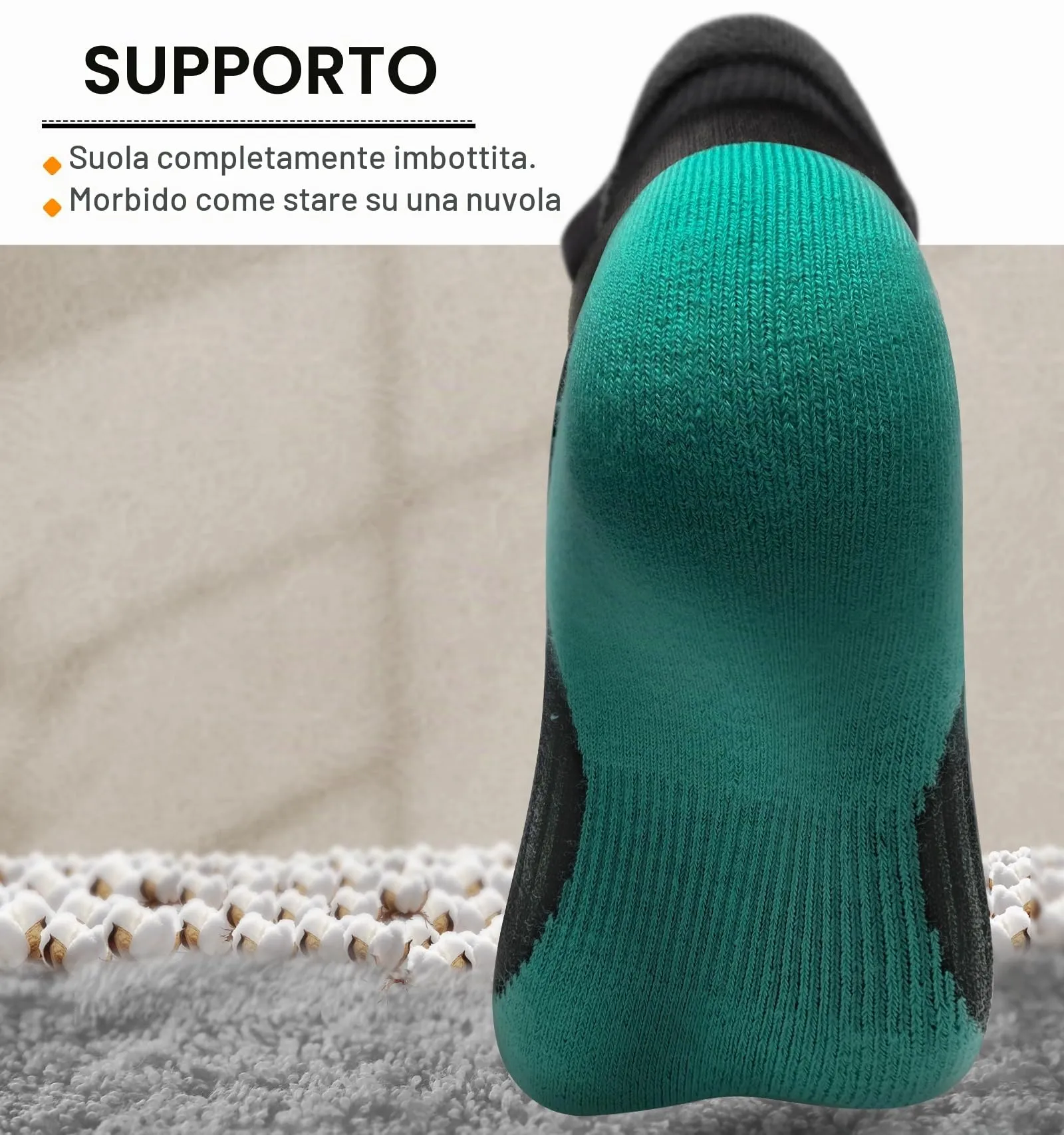 BULLIANT Calze Sportive Donna, 6 Paia, Calze da Corsa Ammortizzate con Linguetta sul Tallone - immagine 4
