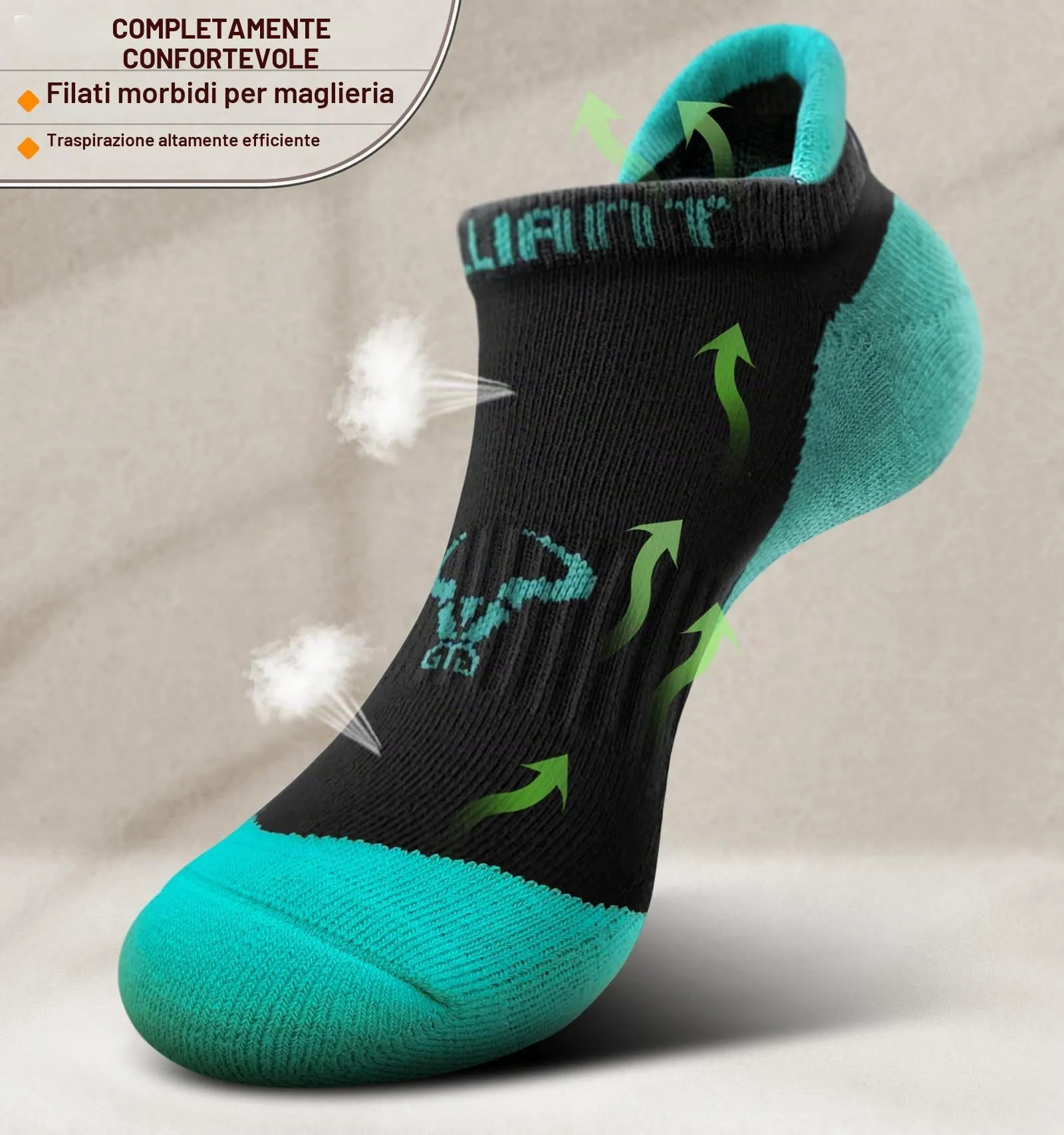 BULLIANT Calze Sportive Donna, 6 Paia, Calze da Corsa Ammortizzate con Linguetta sul Tallone - immagine 6