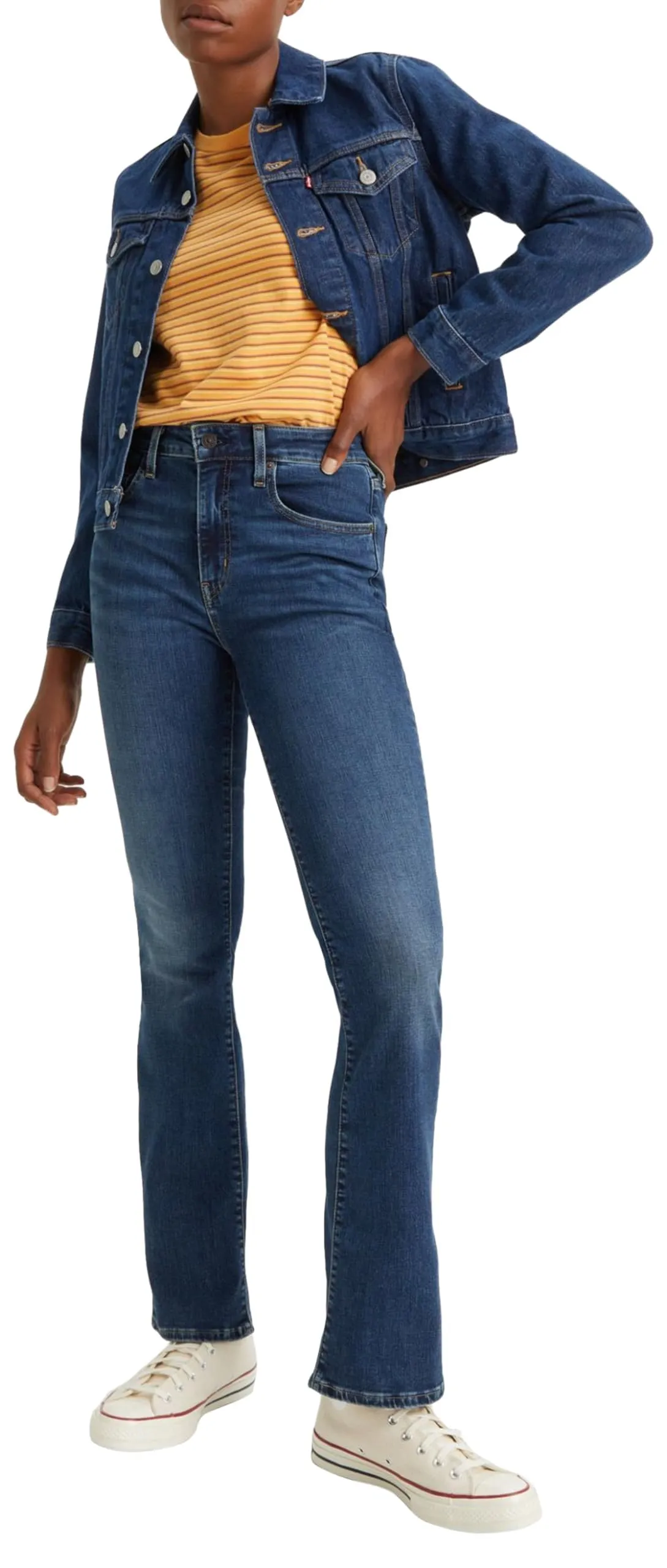 Levi's 725 High Rise Bootcut Jeans Donna, Blue Wave Dark, 28W / 30L - immagine 5