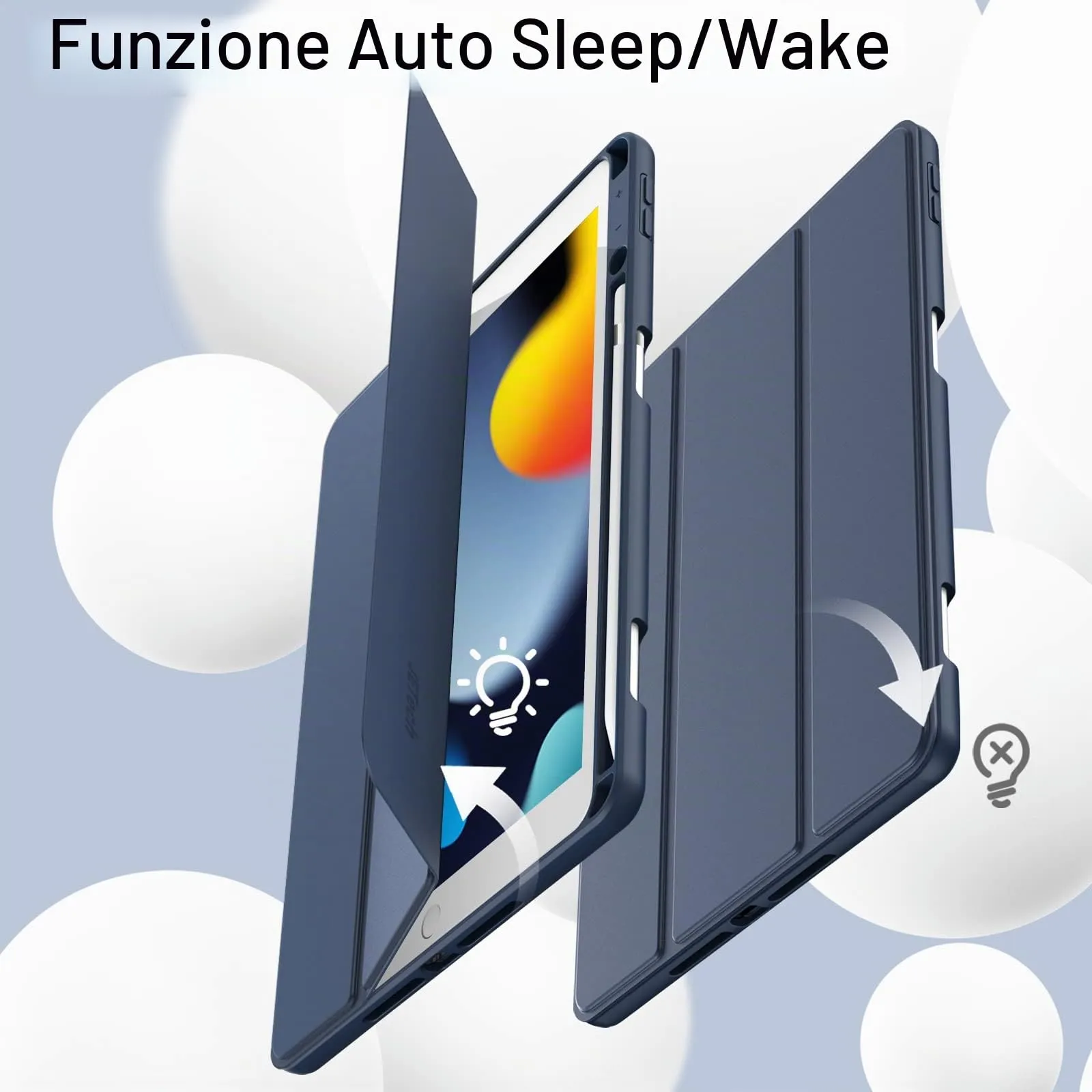 JETech Custodia per iPad 9ª/8ª/7ª Gen 10,2", Marino Intenso - immagine 6