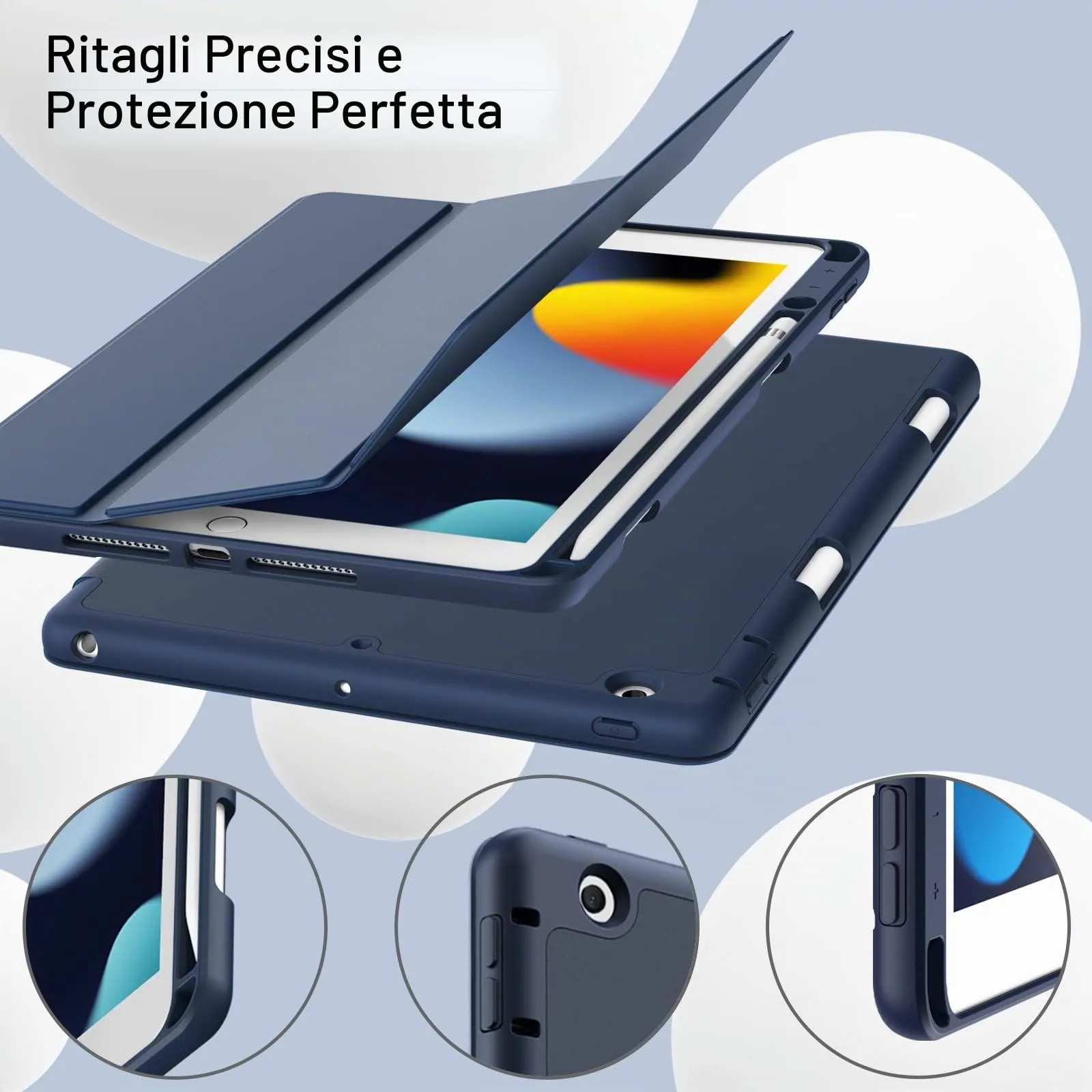JETech Custodia per iPad 9ª/8ª/7ª Gen 10,2", Marino Intenso - immagine 8