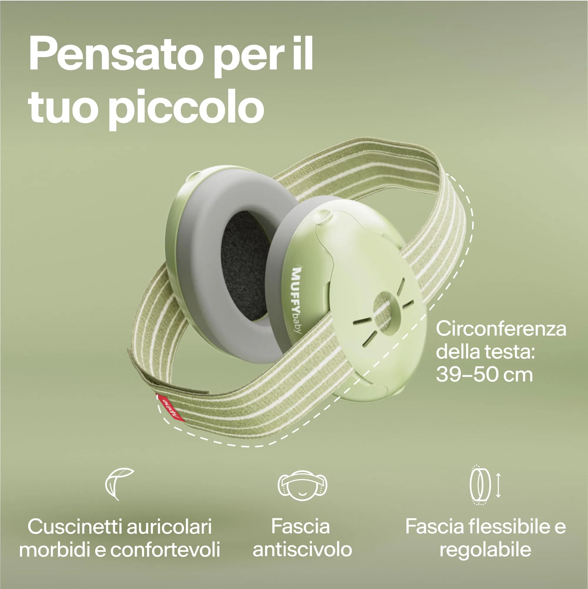 Alpine Muffy Baby Cuffie Antirumore per Neonati e Bambini fino a 36 Mesi, Verde - immagine 3