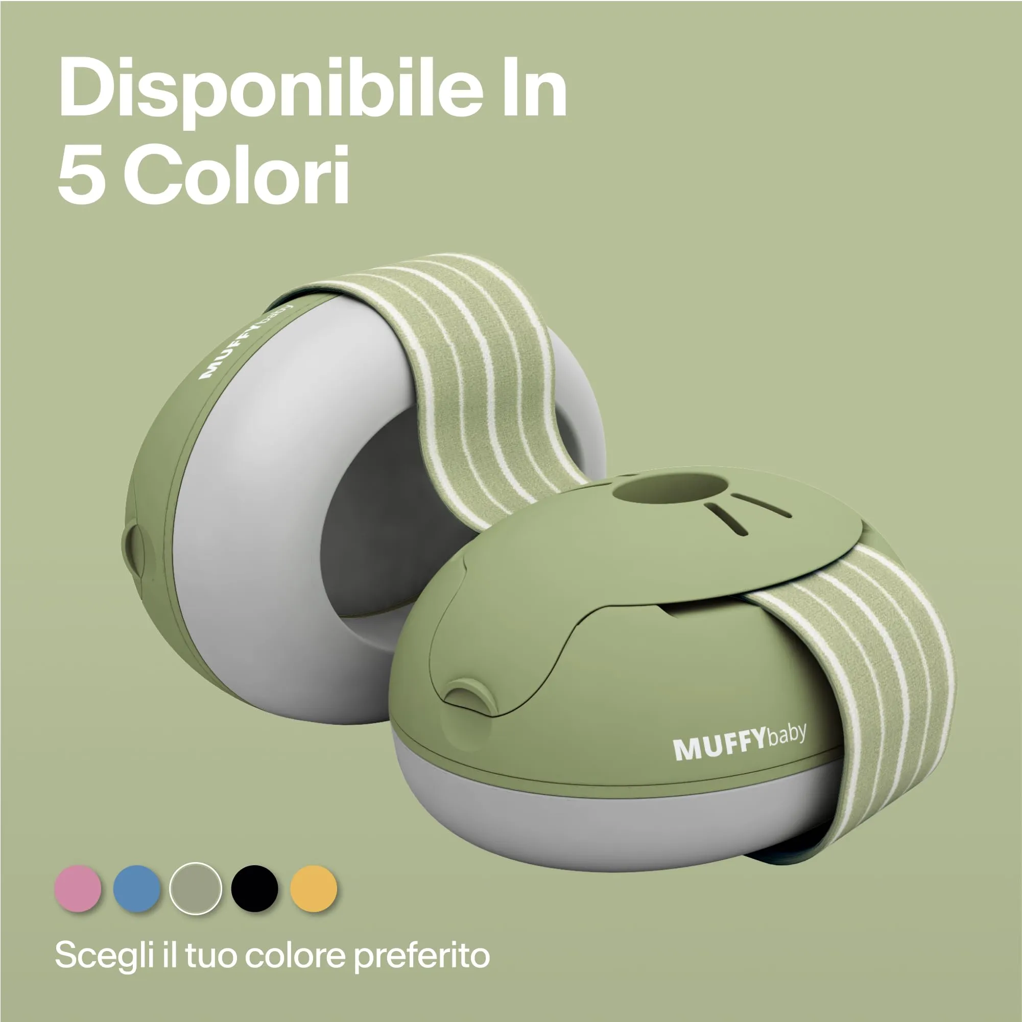 Alpine Muffy Baby Cuffie Antirumore per Neonati e Bambini fino a 36 Mesi, Verde - immagine 10